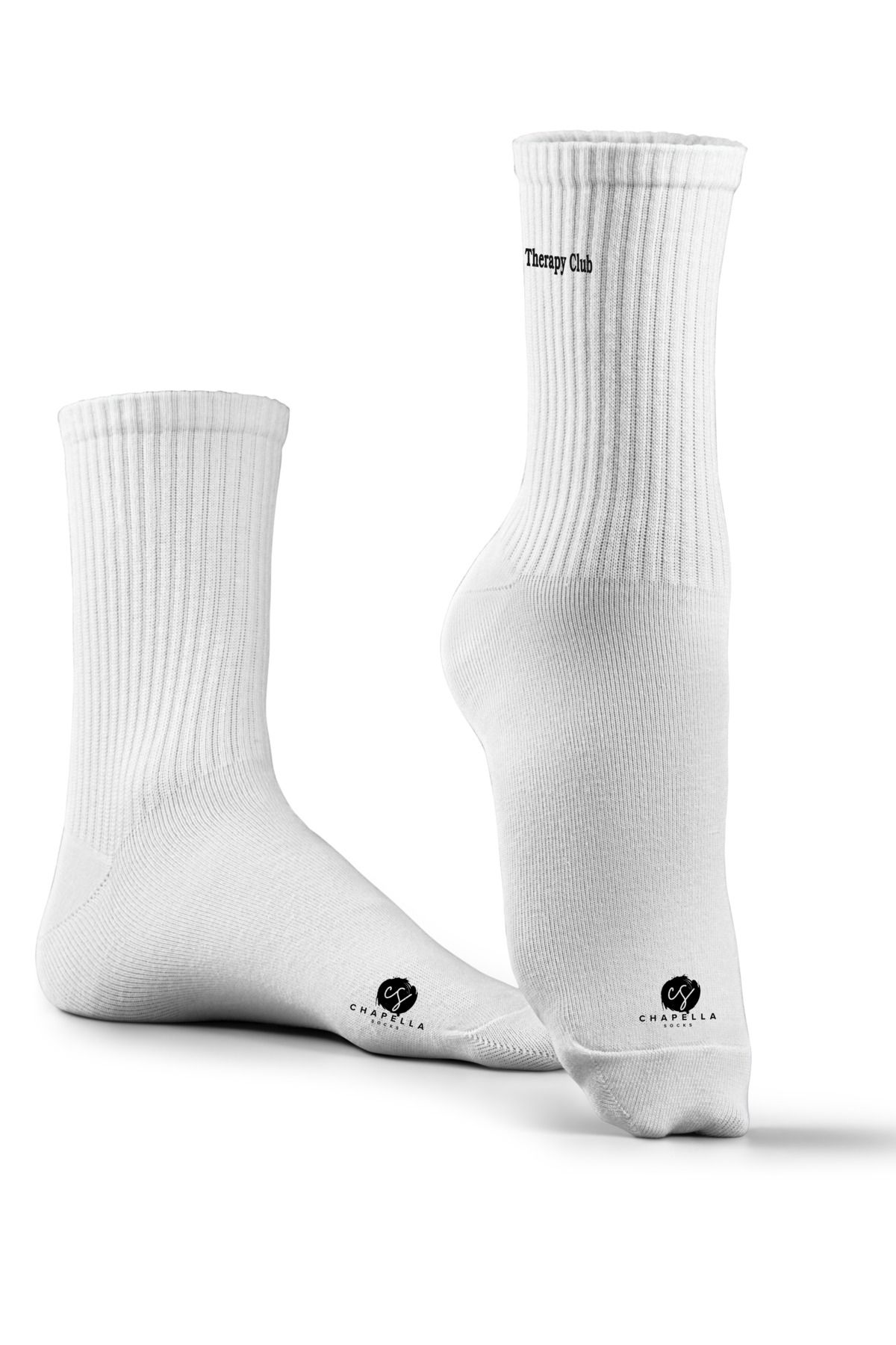 ChapellaSocks Therapy Club Nakışlı Unisex Uzun Tenis Çorap- %100 Pamuk ve Rahat!