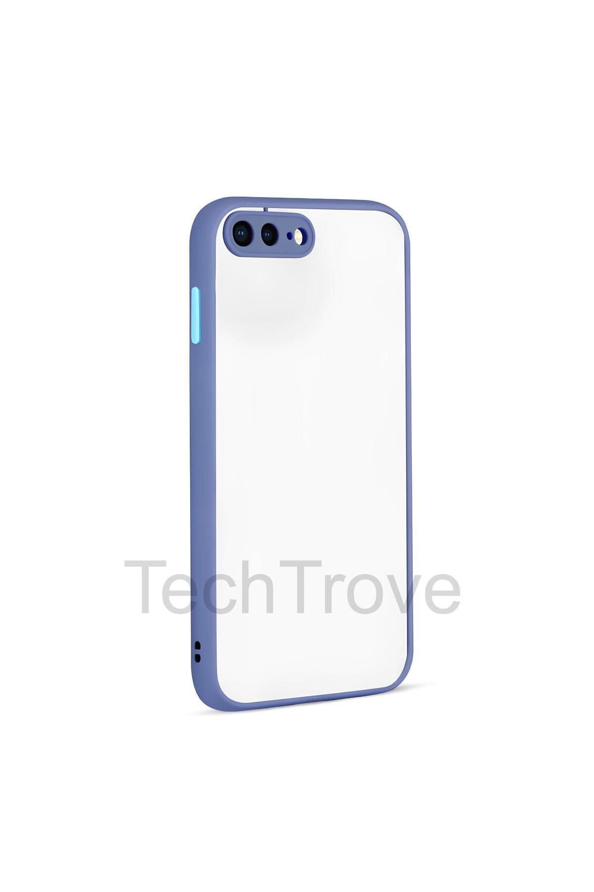TechTrove Apple iPhone 8 Plus Kılıf Buzlu Tasarım Kenarları Yumuşak Kamera Koruma Çıkıntılı Kapak