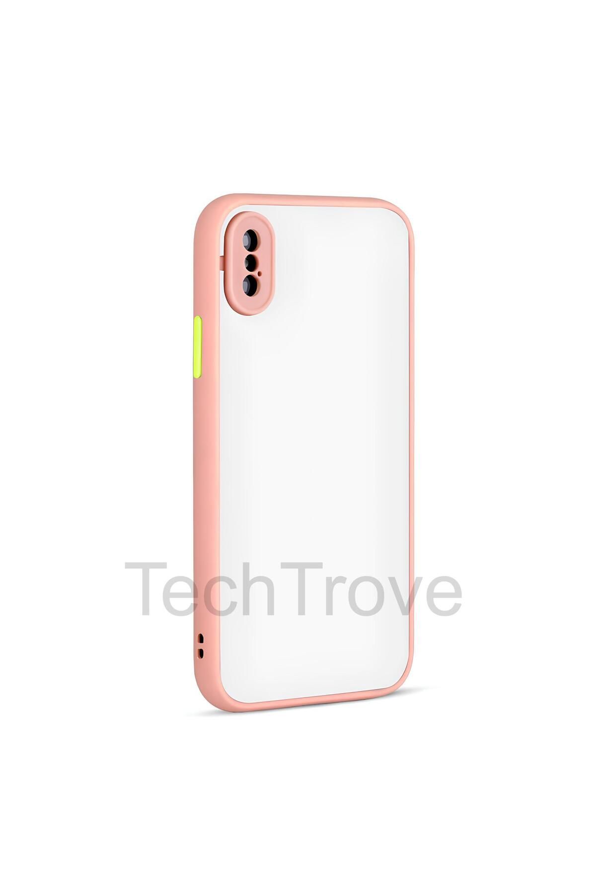 TechTrove Apple iPhone X Kılıf Buzlu Tasarım Kenarları Yumuşak Kamera Koruma Çıkıntılı Kapak