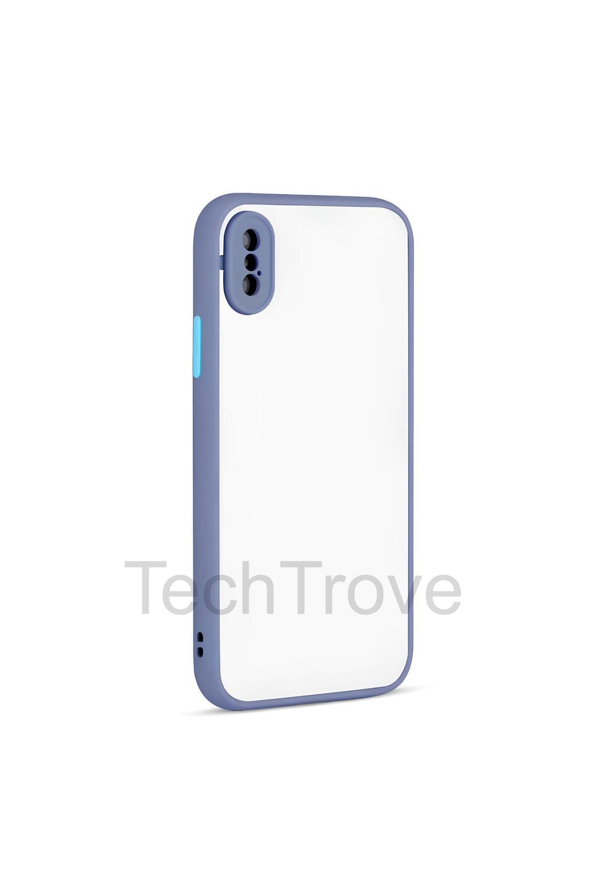 TechTrove Apple iPhone X Kılıf Buzlu Tasarım Kenarları Yumuşak Kamera Koruma Çıkıntılı Kapak
