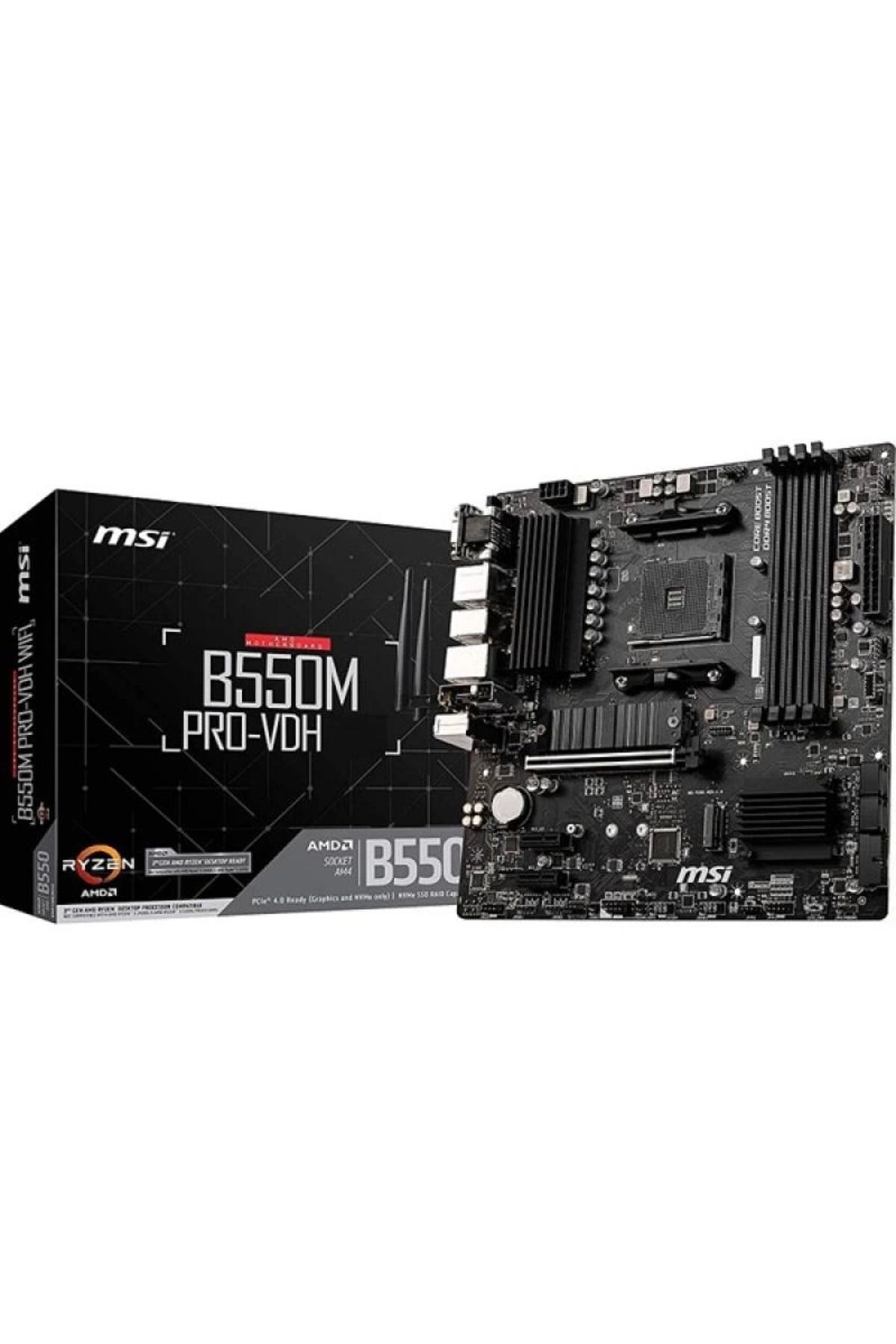 DENİZBİLİŞİM Msi B550M Pro-Vdh Ddr4 M2 Pcie Nvme Hdmi Dp Pcie 16X V4.0 Am4 Matx