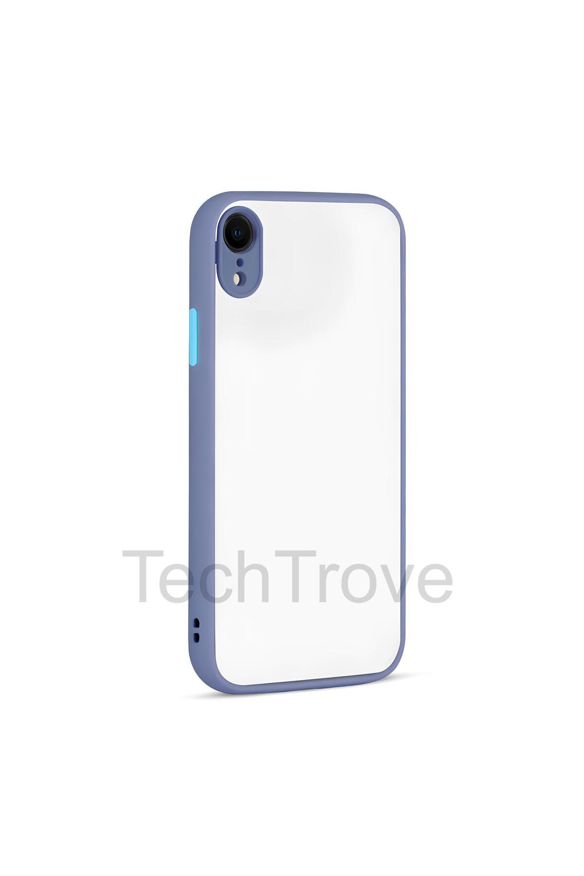 TechTrove Apple iPhone XR 6.1 Kılıf Buzlu Tasarım Kenarları Yumuşak Kamera Koruma Çıkıntılı Kapak