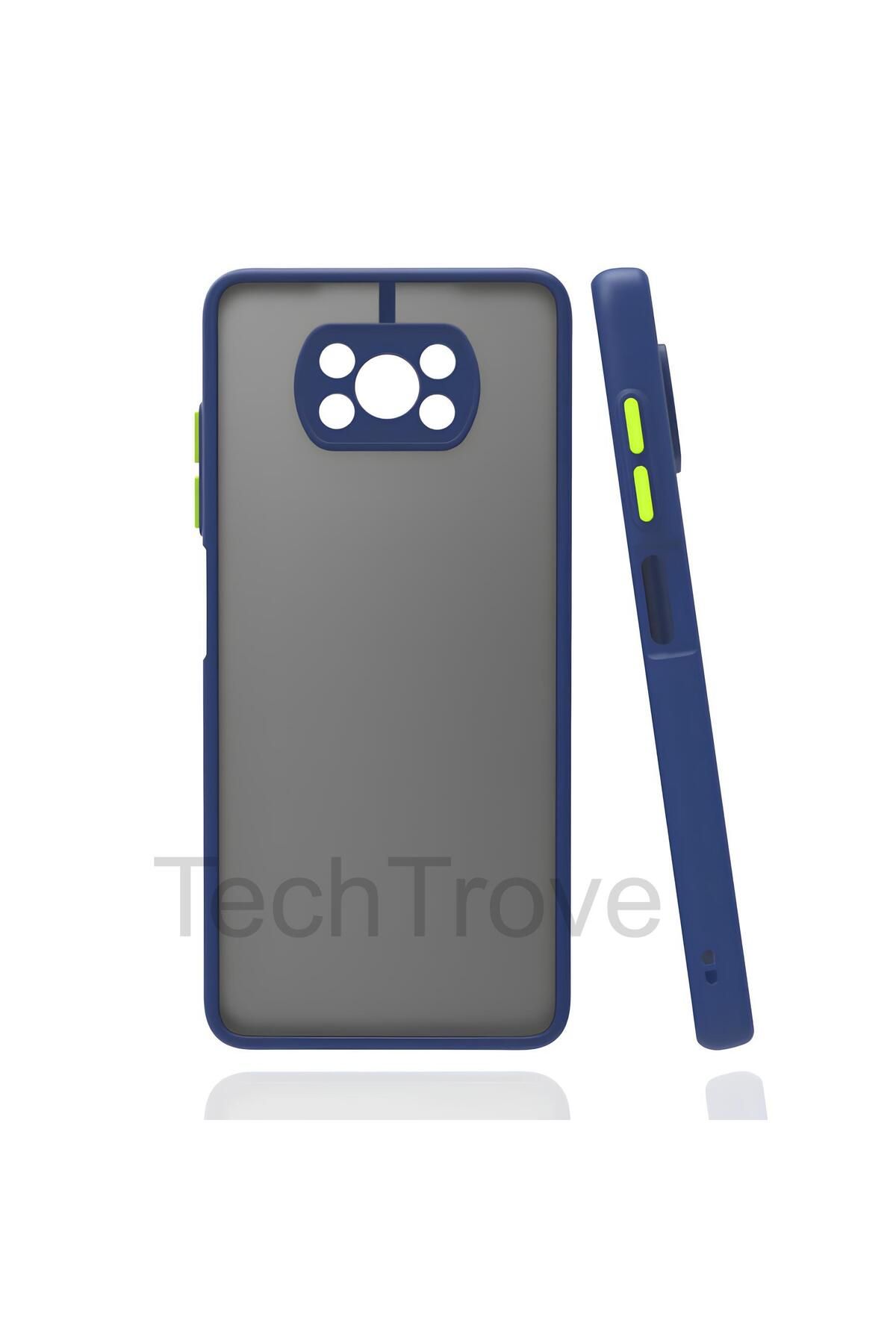 TechTrove Xiaomi Poco X3 Kılıf Buzlu Tasarım Kenarları Yumuşak Kamera Koruma Çıkıntılı Kapak