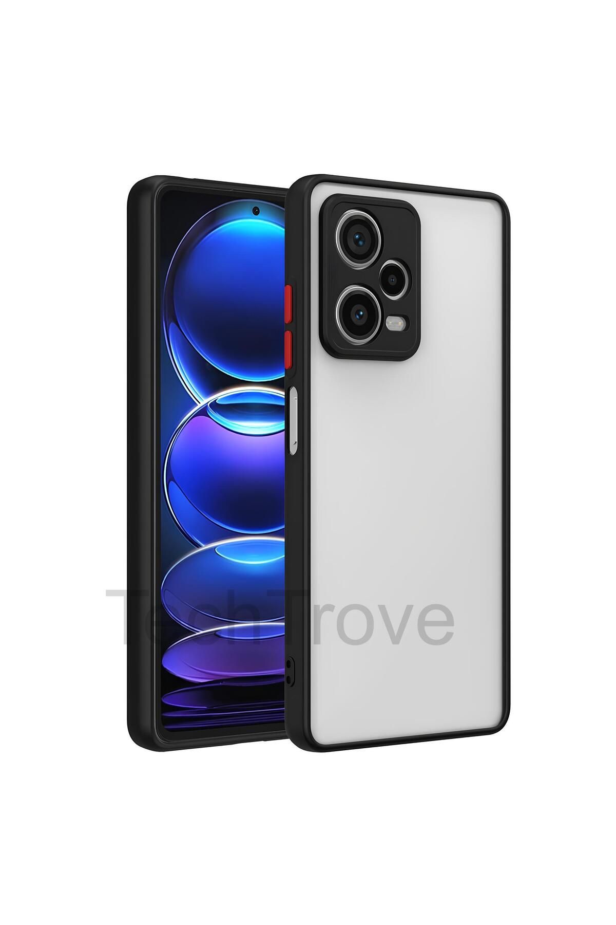TechTrove Xiaomi Redmi Note 12 Pro Plus 5G Kılıf Buzlu Tasarım Kenarları Yumuşak Kamera Koruma Çıkıntılı Kapak