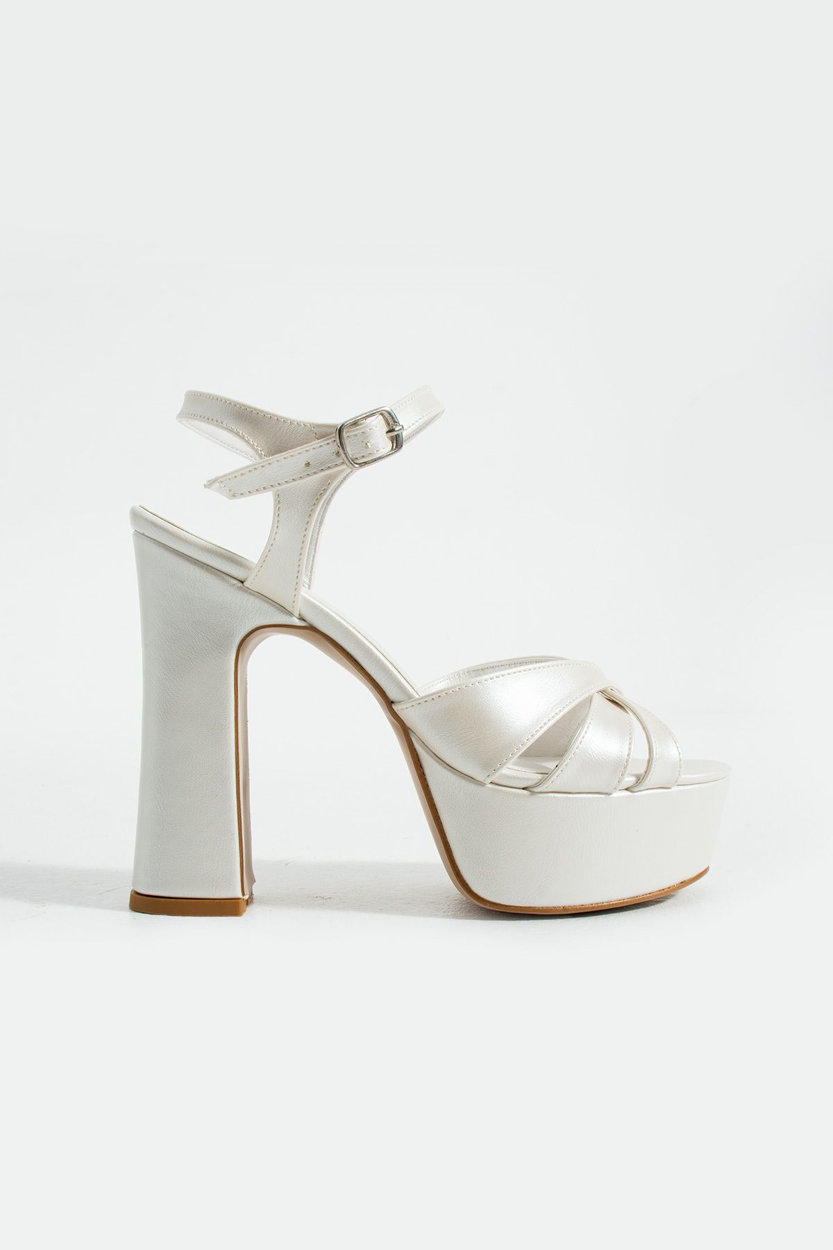 Karınca-Wedding Dress Shoes - Special Design 13 cm Heeled Shoes with 3 Straps 7