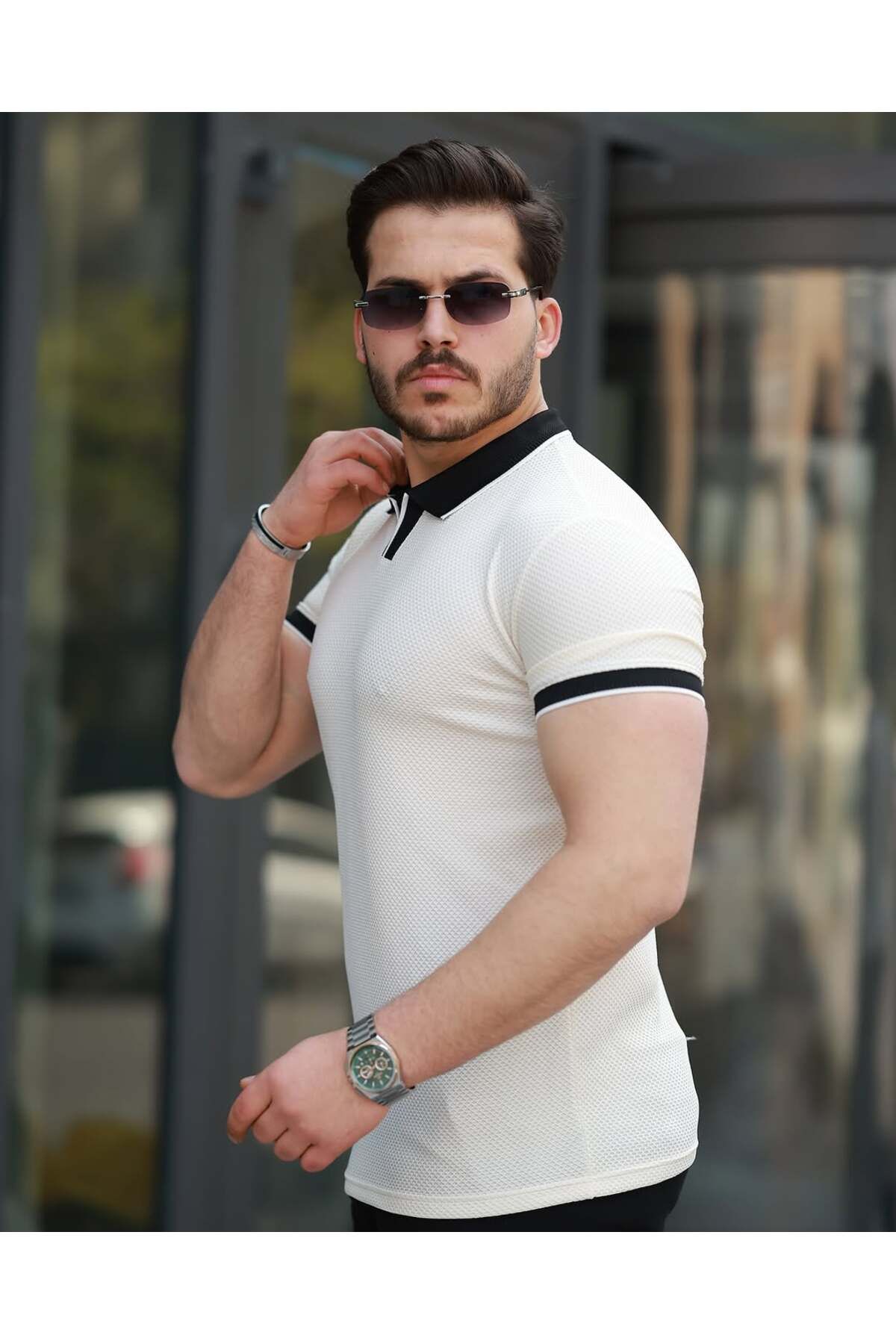 Liberto Erkek Petekli Jakar Polo Yaka Tişört - Yazlık Şık ve Rahat Model