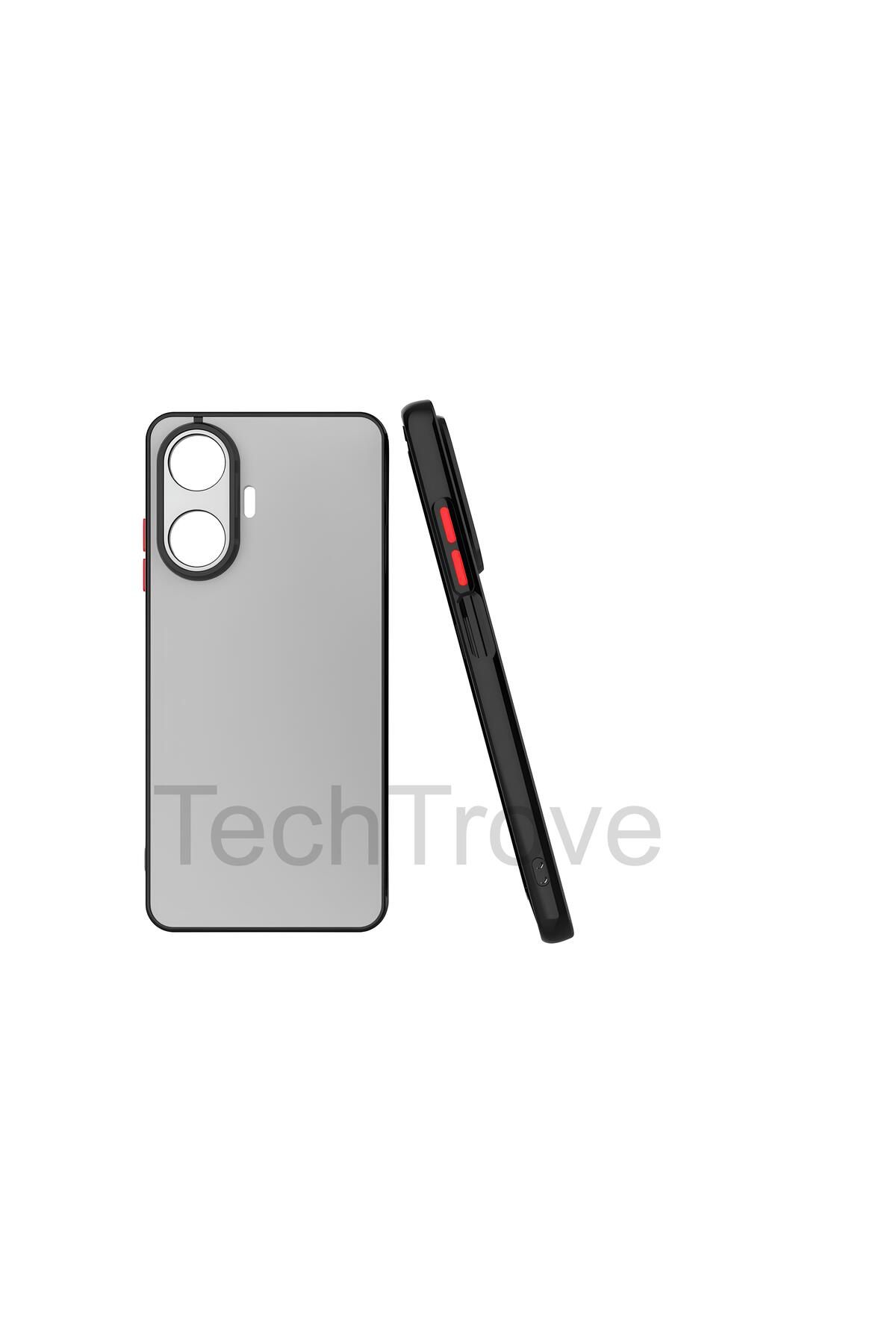 TechTrove Realme C55 Kılıf Buzlu Tasarım Kenarları Yumuşak Kamera Koruma Çıkıntılı Kapak
