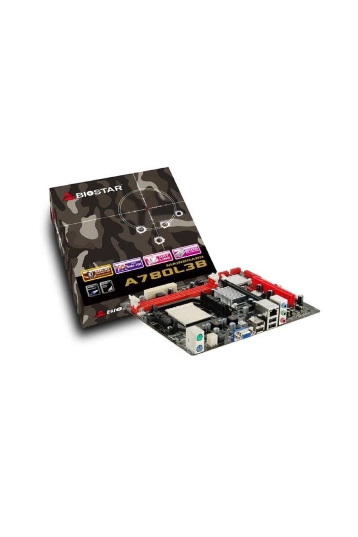 MELFSHOP BIOSTAR A780L3B DDR3 PCIe 16X v2.0 AM3 mATX FX İşlemcileri Desteklemez
