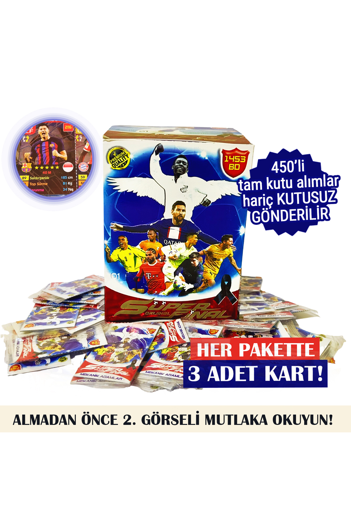 süper final Yeni Sezon Mekanik Adamlar Mart Serisi Siyah Kurdele Futbolcu Kartları 150 Poşet 450 Adet fotoğrafı 3 (önizleme)