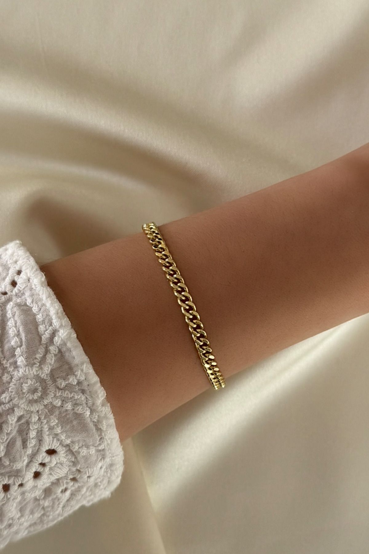 laria jewelry Gold Gurmet Paslanmaz Çelik Bileklik