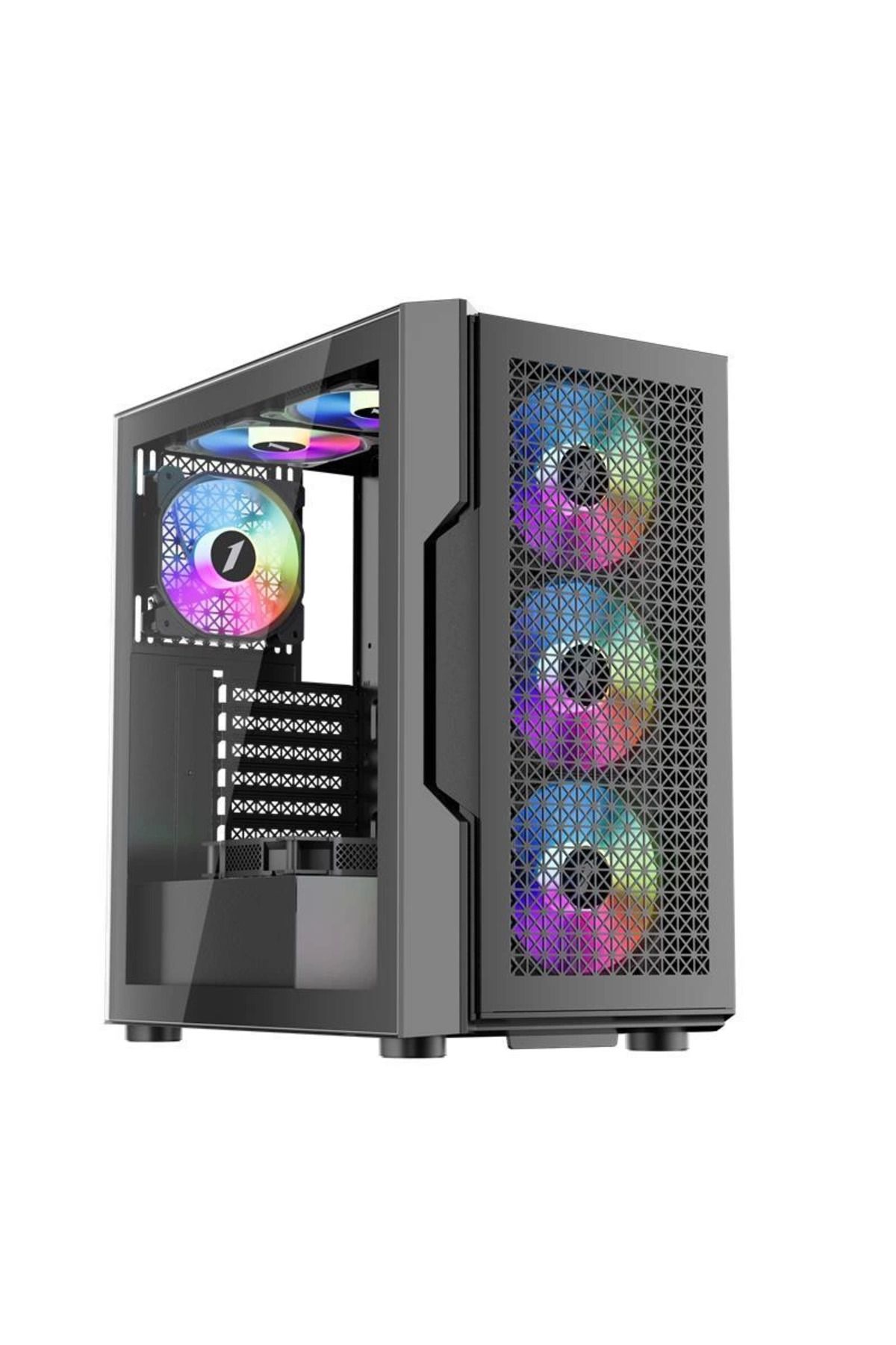 PolarBear Lab 1st Player Trilobite T7 Siyah 650w 80 Argb 4x12cm Fan Temperli Cam Mesh Usb 3.0 Atx Kasa