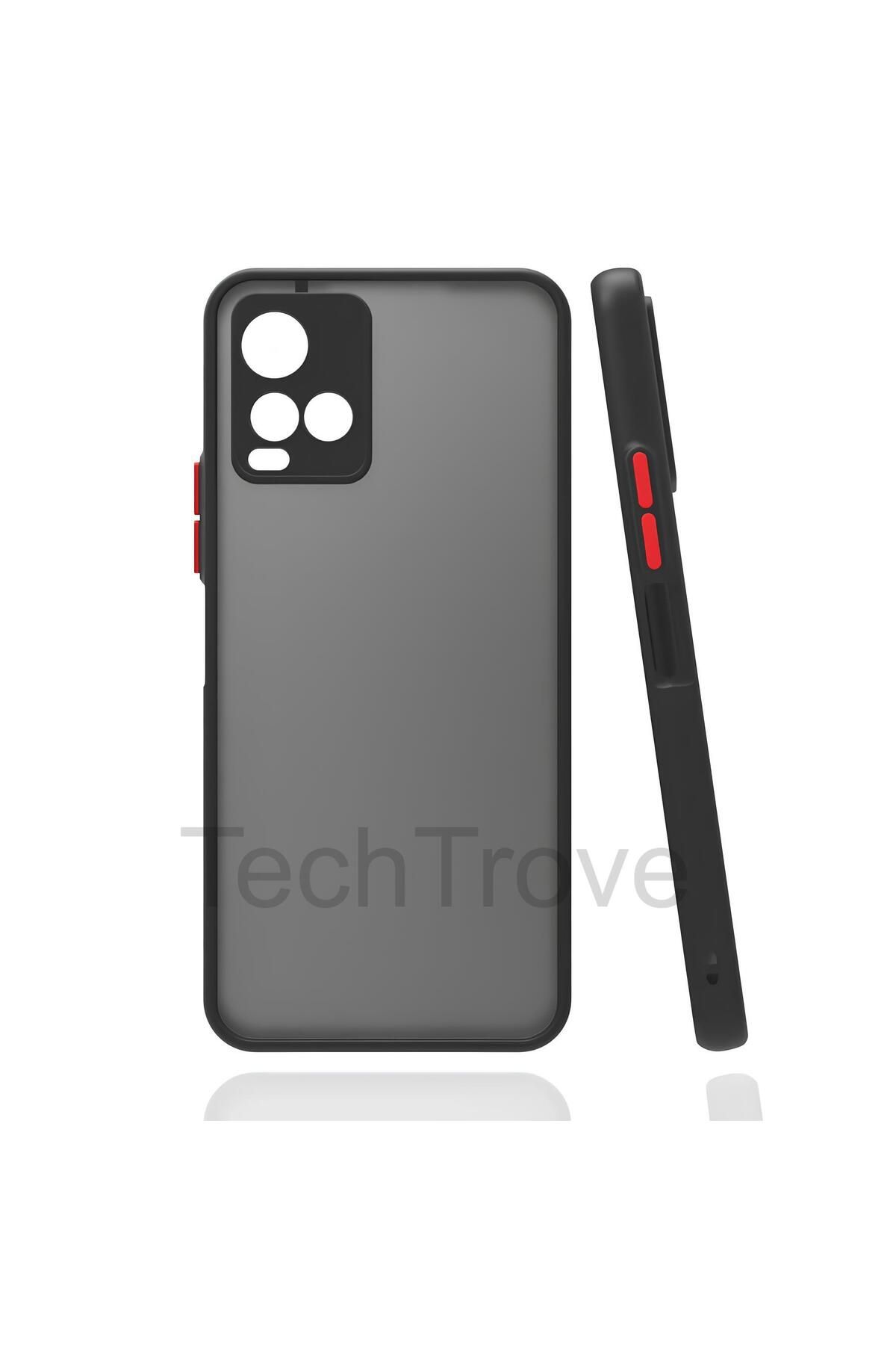 TechTrove Vivo Y21S Kılıf Buzlu Tasarım Kenarları Yumuşak Kamera Koruma Çıkıntılı Kapak
