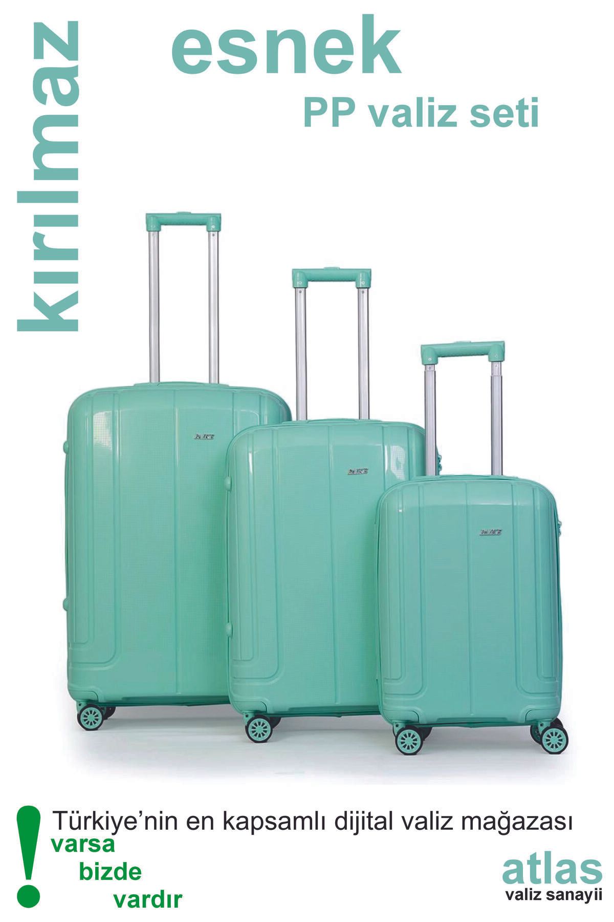 Captivex PAİKE--PP POLİKARBON--ESNEK SİLİKON--ÜSTÜN KALİTELİ--3 BOY VALİZ SETİ