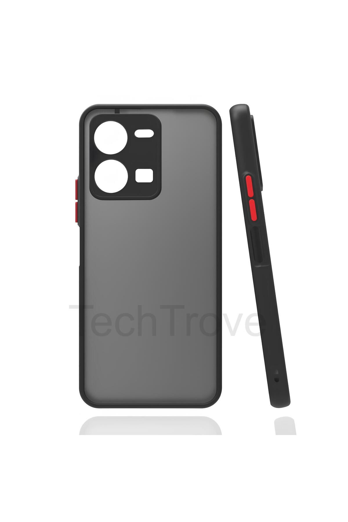 TechTrove Vivo Y35 Kılıf Buzlu Tasarım Kenarları Yumuşak Kamera Koruma Çıkıntılı Kapak