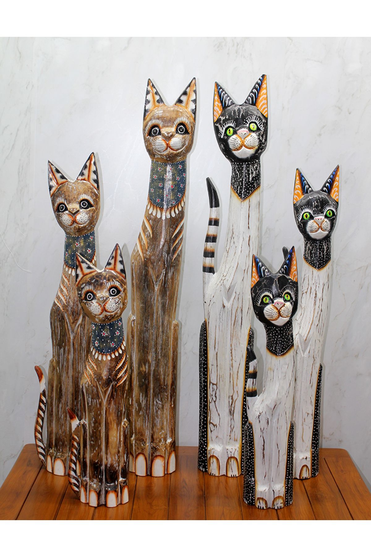 KfksStore Ahşap 3 lü Kedi Seti 1 Metre Model 3