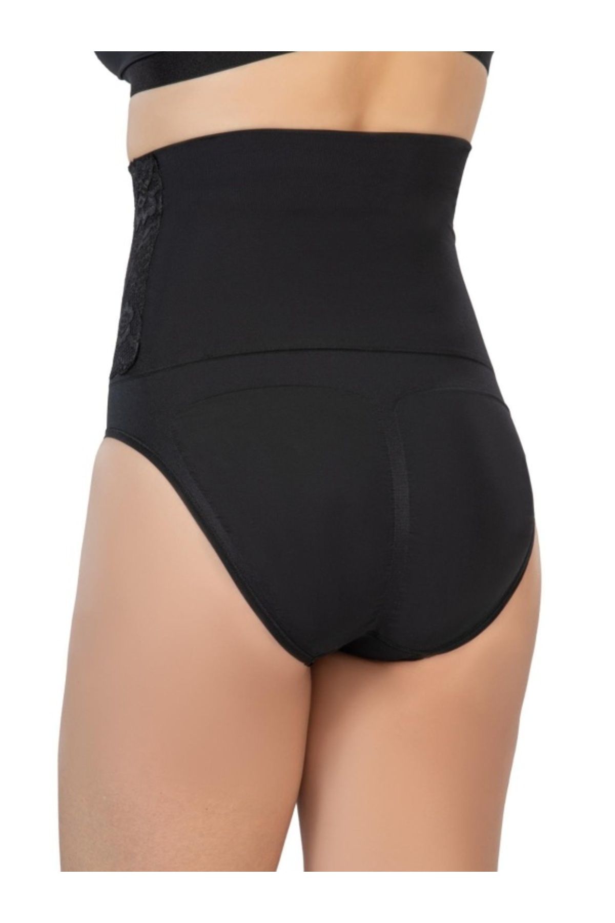 kapsulavm SİYAH MI Emay 2090 Önü Dantelli Yüksek Bel Slip Korse