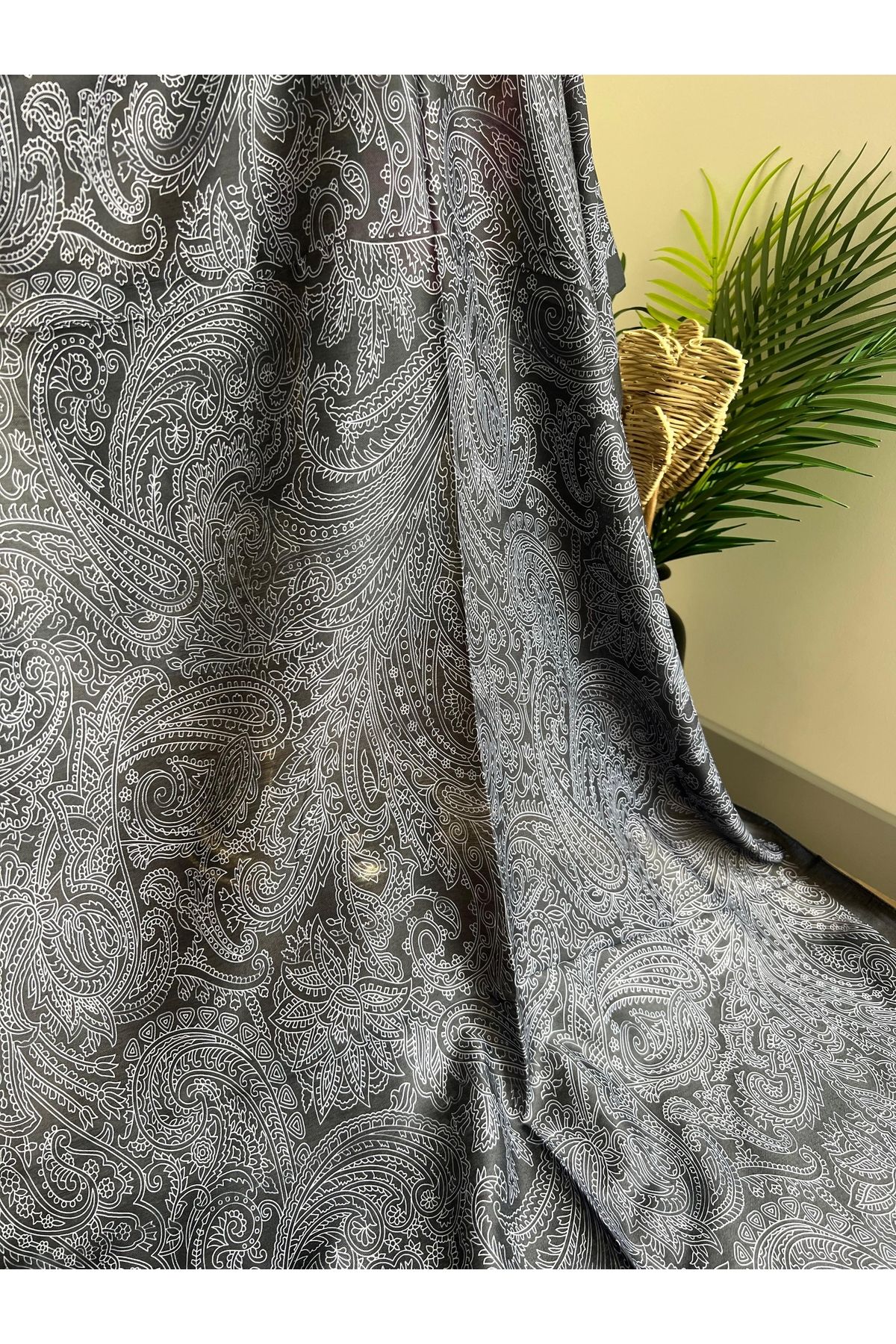 VaVscarfs Hint Desen Pamuk Soft Şal Siyah-Beyaz