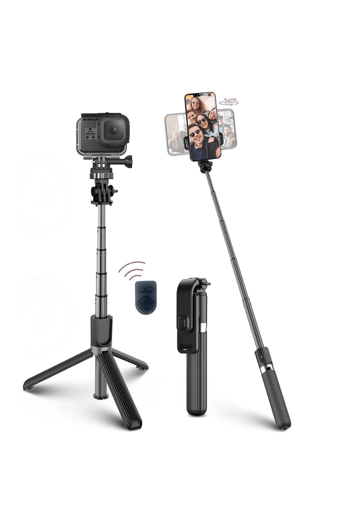 Shoplaza Fotoğraf Makinası Ve Telefon Takılabilen 2si 1 Arada 2.2m Uzayan Selfie Çubuğu Kumandalı Tripod ( )