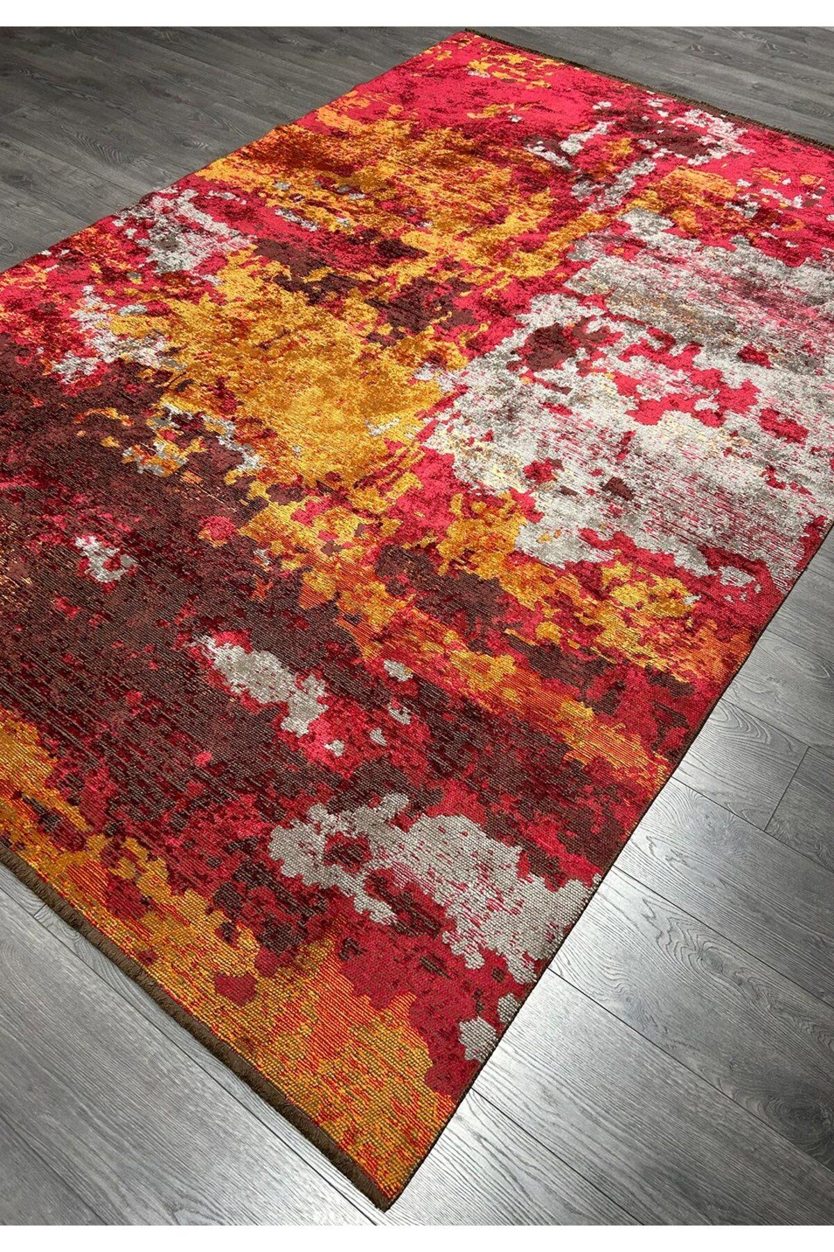 BM Home QUASAR TURUNCU - GRİ - MACENTA - VİŞNE ÇÜRÜĞÜ 200X300 CM HALI
