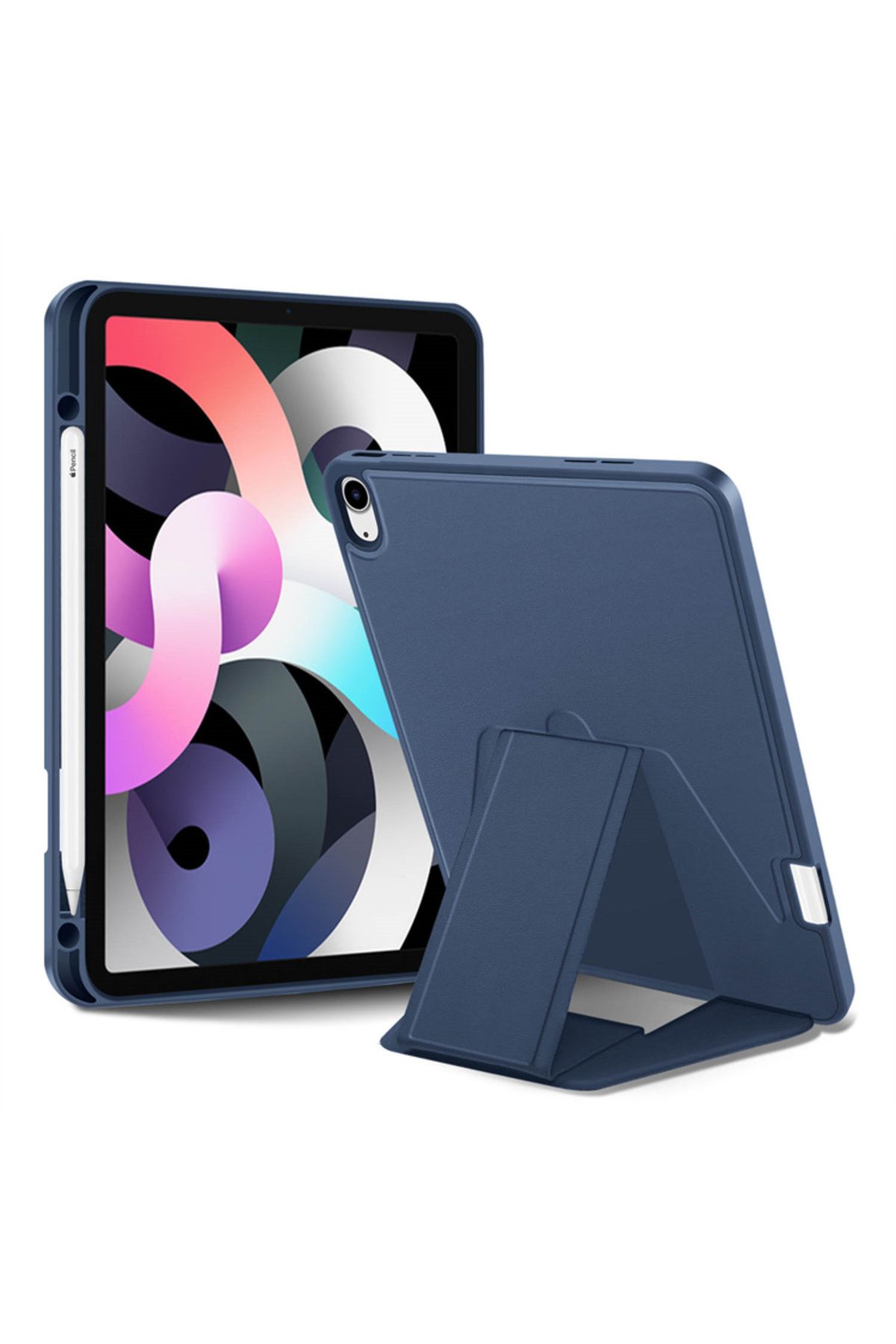 Deppo Trend iPad 10.5/10.2 Uyumlu Kılıf Kalem Bölmeli Dikey Stand Olabilen Koruyucu Arka Kapak