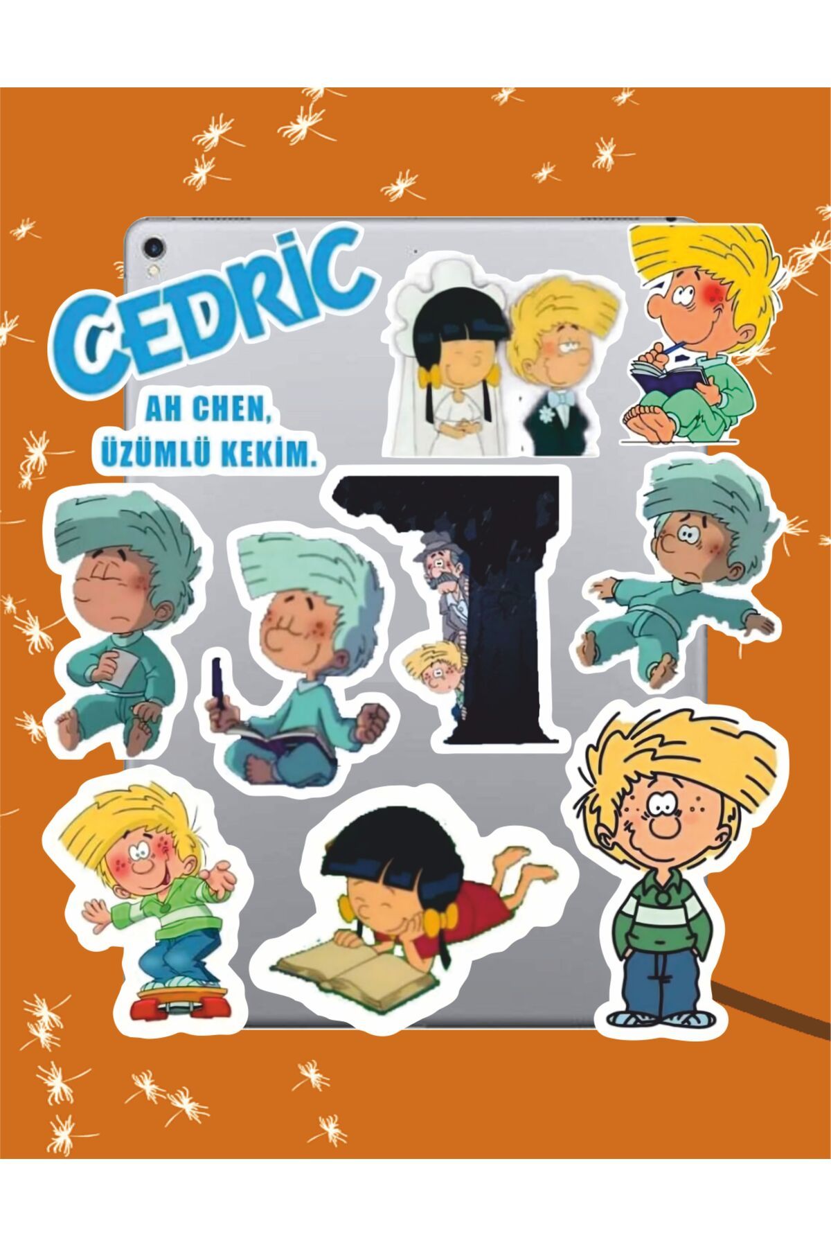 hediyenebak Cedric Sticker Seti | Laptop Ajanda PC Tablet Telefon Defter Etiket Bullet Journal