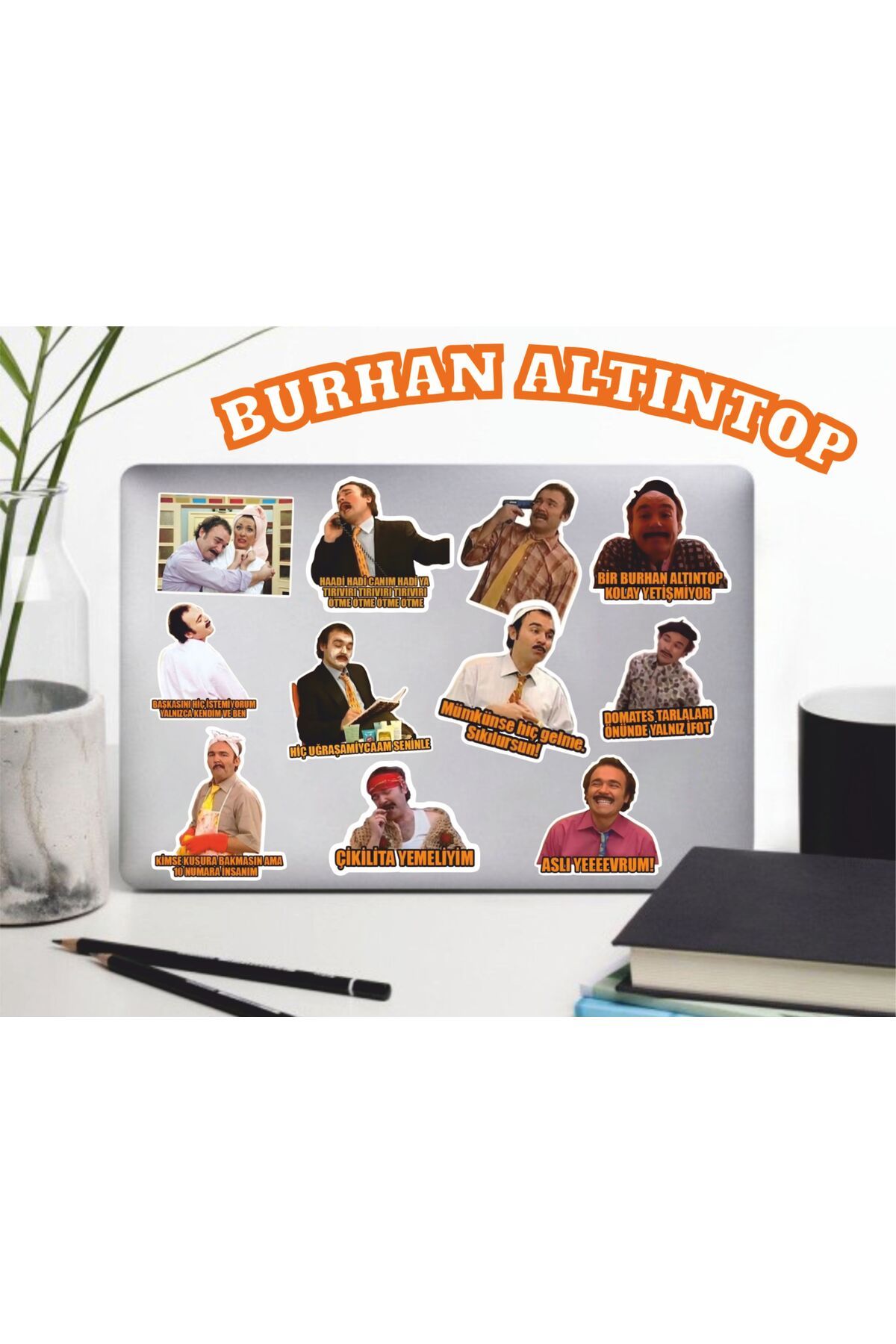 hediyenebak Burhan Altıntop Seri 2 Sticker Seti | Laptop Ajanda PC Tablet Telefon Defter Etiket Bullet Journal