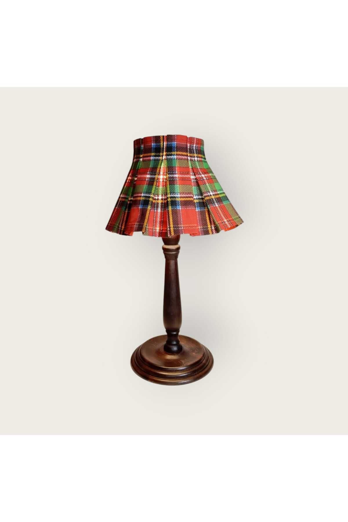 PERİ COLLECTİON Wintage Wood Ahşap Abajur-Kahve