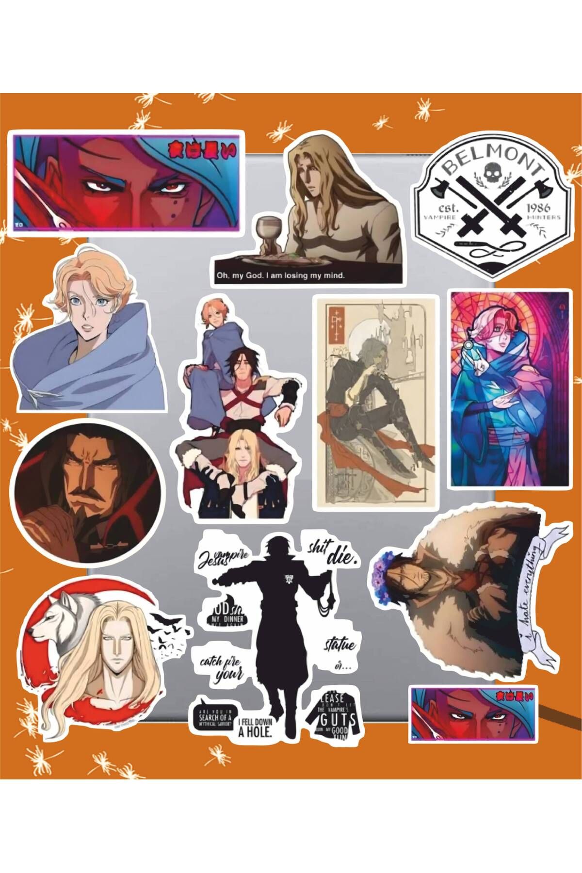 hediyenebak Castlevania Sticker Seti | Laptop Ajanda PC Tablet Telefon Defter Etiket Bullet Journal