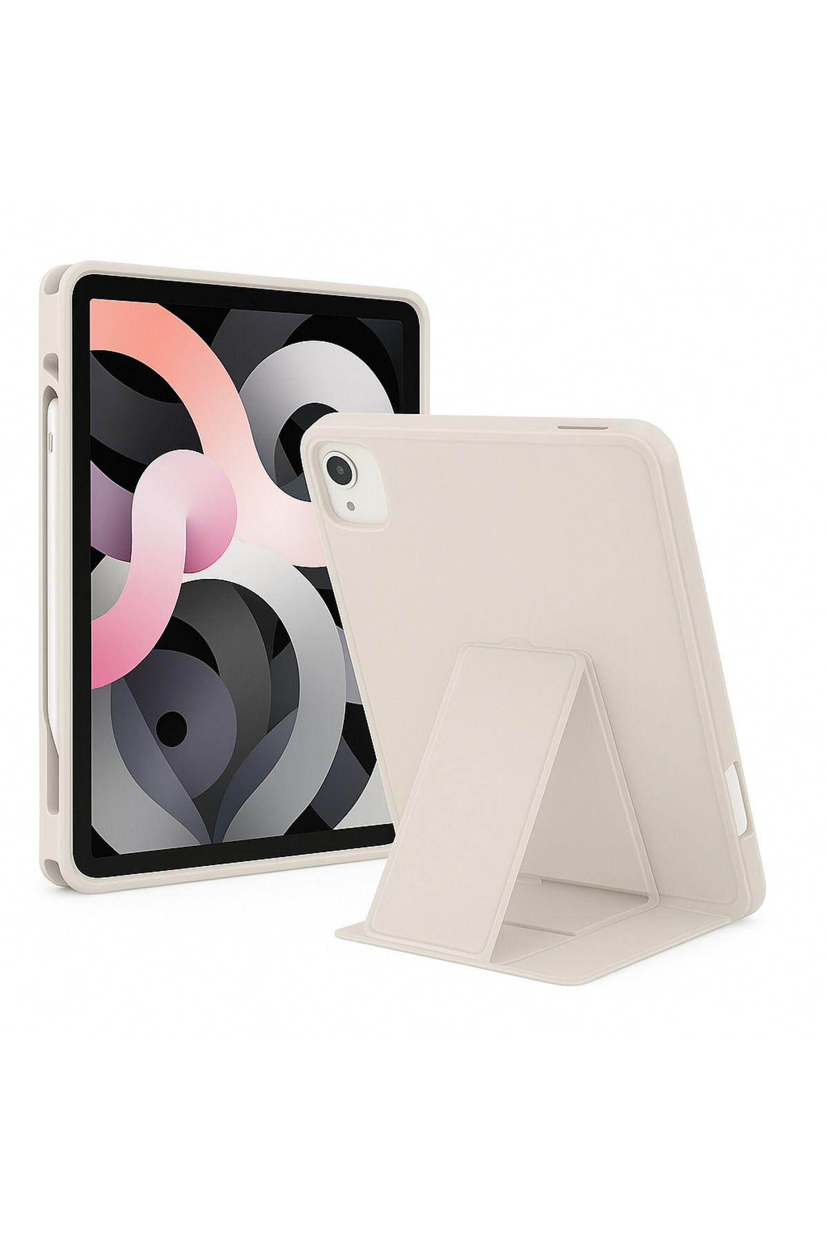 Deppo Trend iPad 10.5/10.2 Uyumlu Kılıf Kalem Bölmeli Dikey Stand Olabilen Koruyucu Arka Kapak