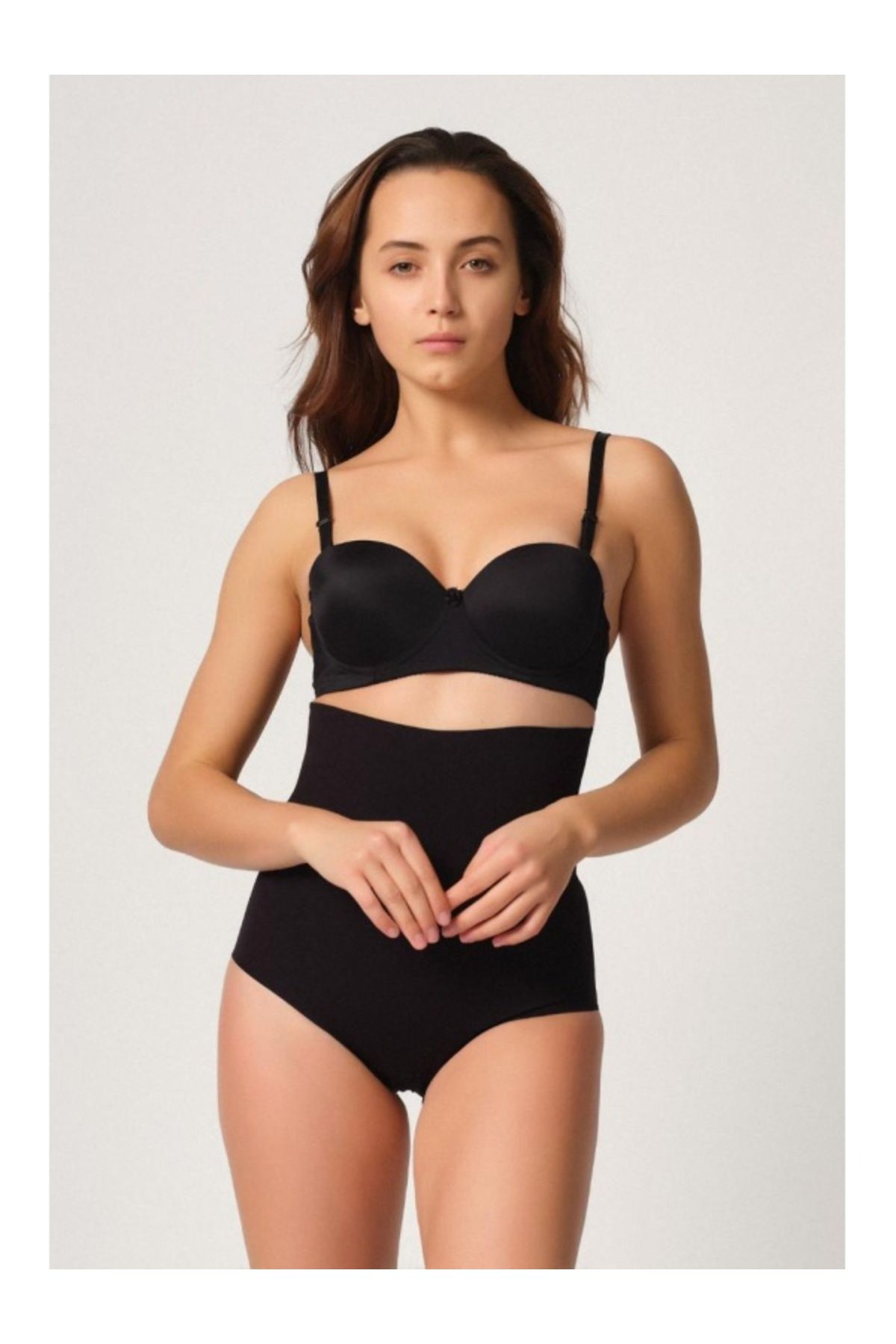 kapsulavm SİYAH MI Emay 2708 Lazer Yüksek Bel Kesim Slip Korse