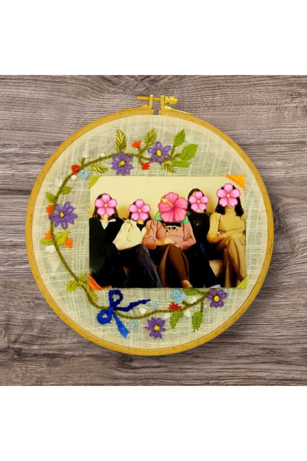 POMSTORE El İşlemesi Kasnak Anneler Günü Özel Günler Desenli Hediye