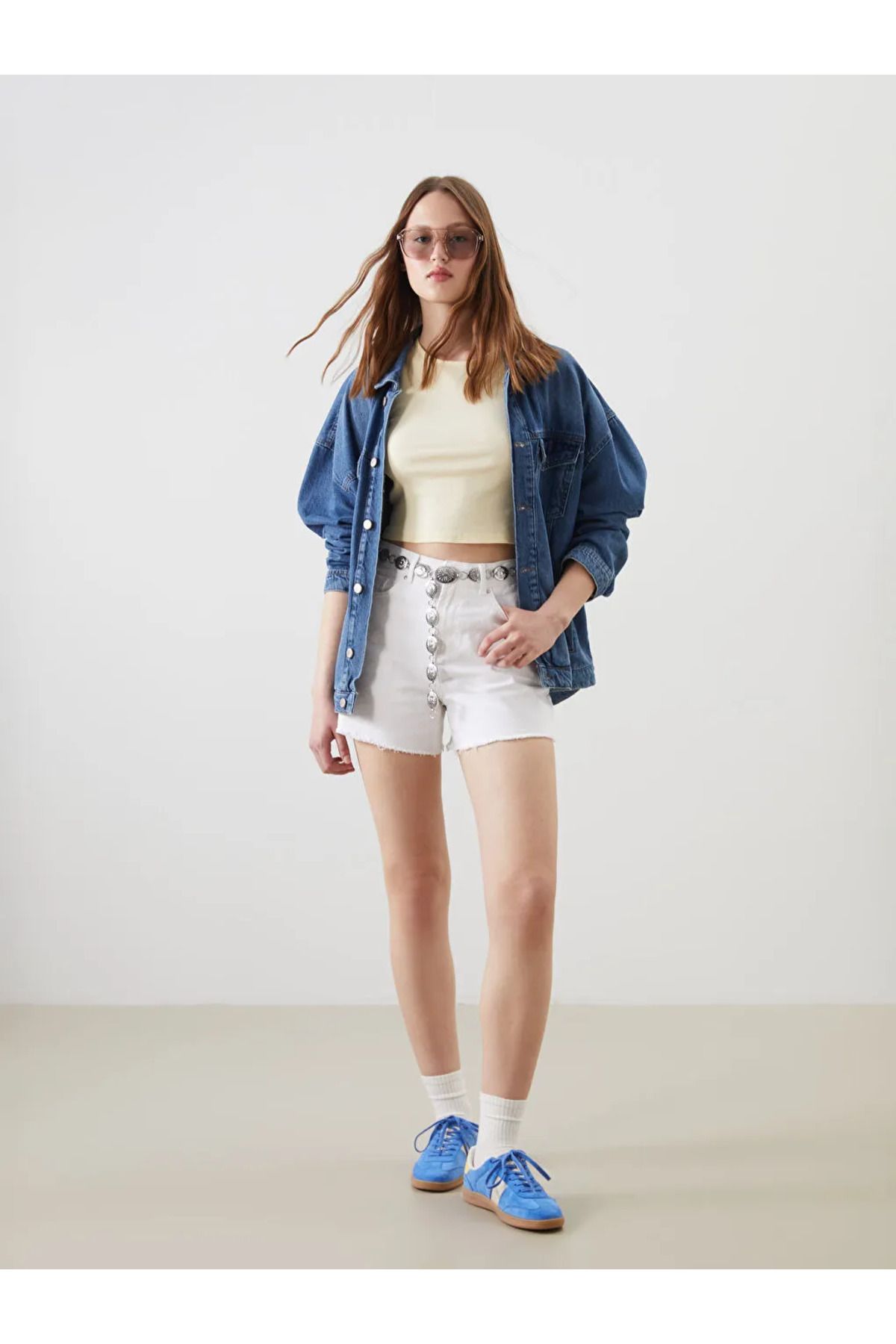 LC Waikiki XSIDE Beyaz Dar Fit Kadın Jean Şort