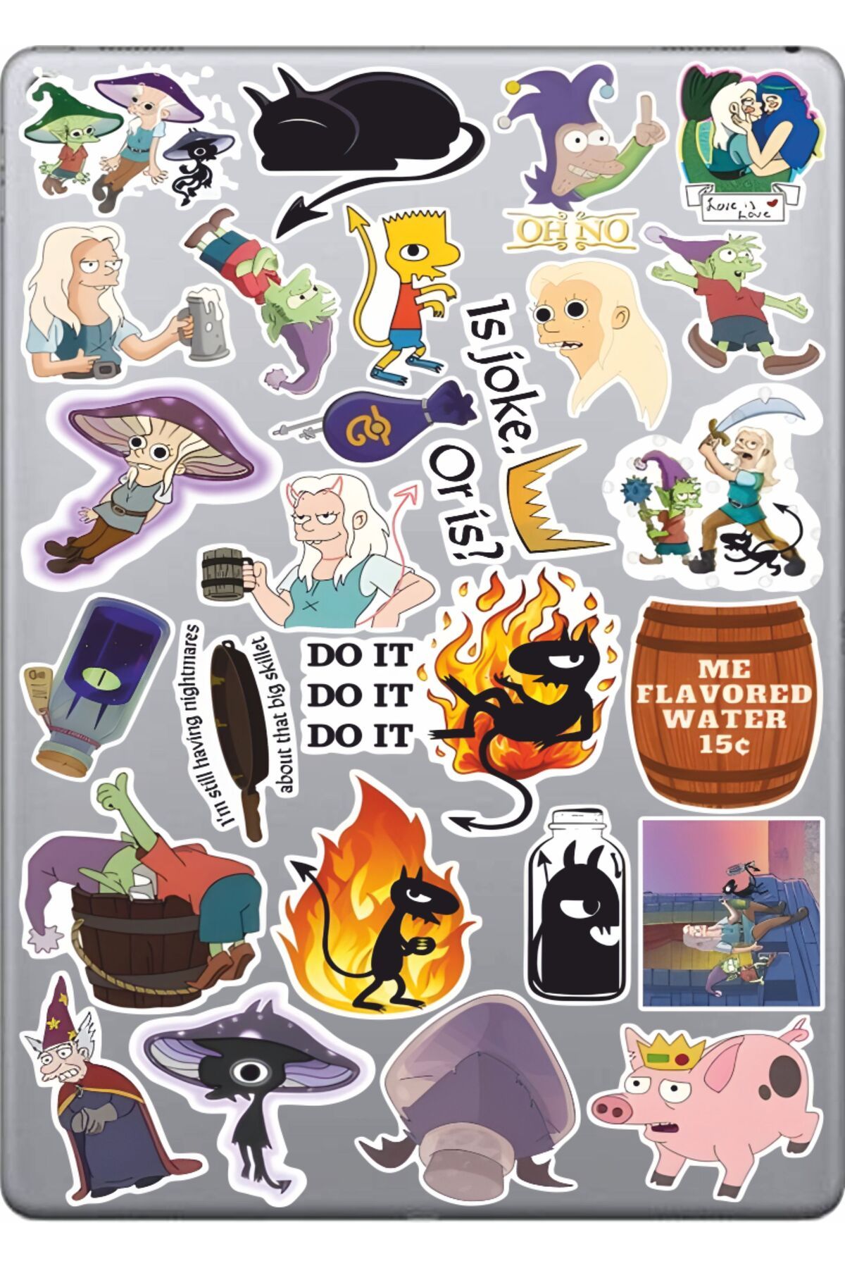 hediyenebak Disenchantment Sticker Seti | Laptop Ajanda PC Tablet Telefon Defter Etiket Bullet Journal
