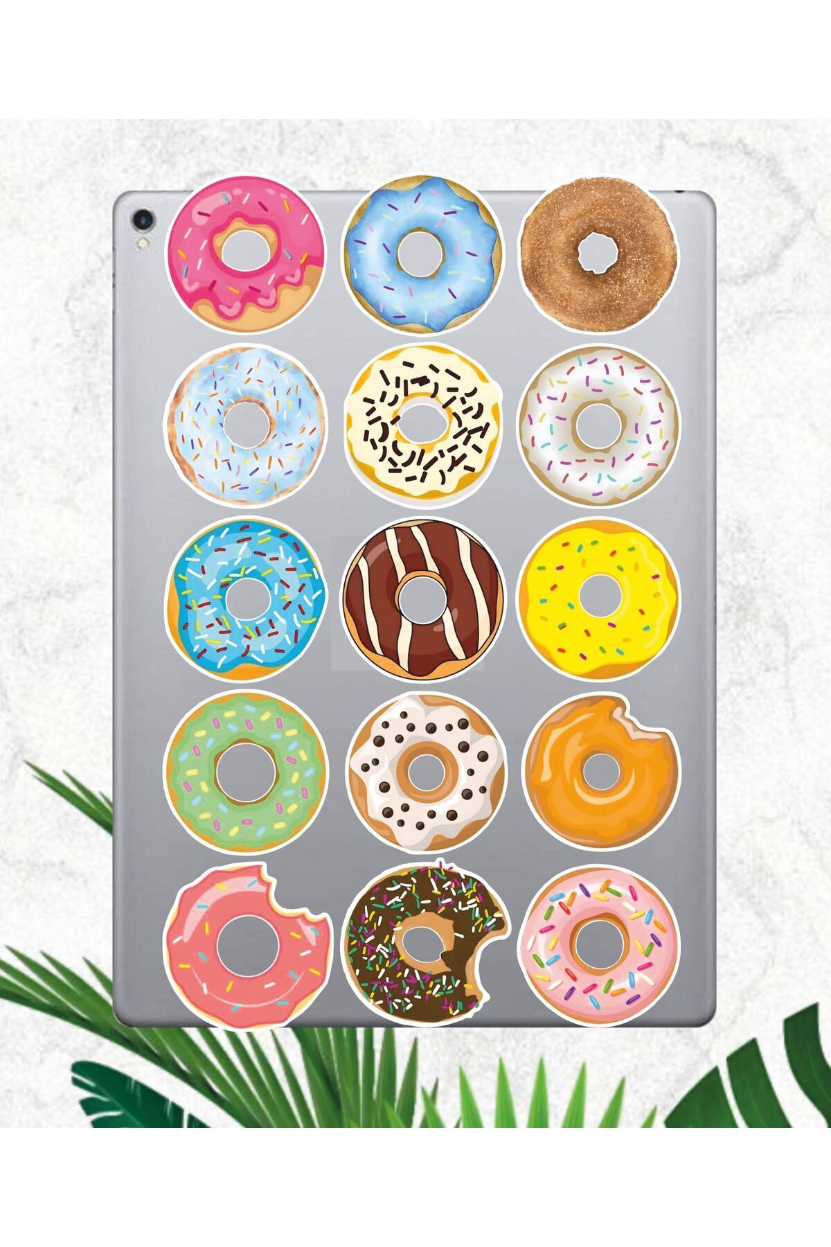 hediyenebak Donut Sticker Seti | Laptop Ajanda PC Tablet Telefon Defter Etiket Bullet Journal