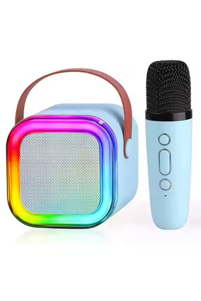 yumax Bluetooth Karaoke Hoparlör Seti Mikrofonlu, RGB LED Işıklı, Yüksek Ses,...