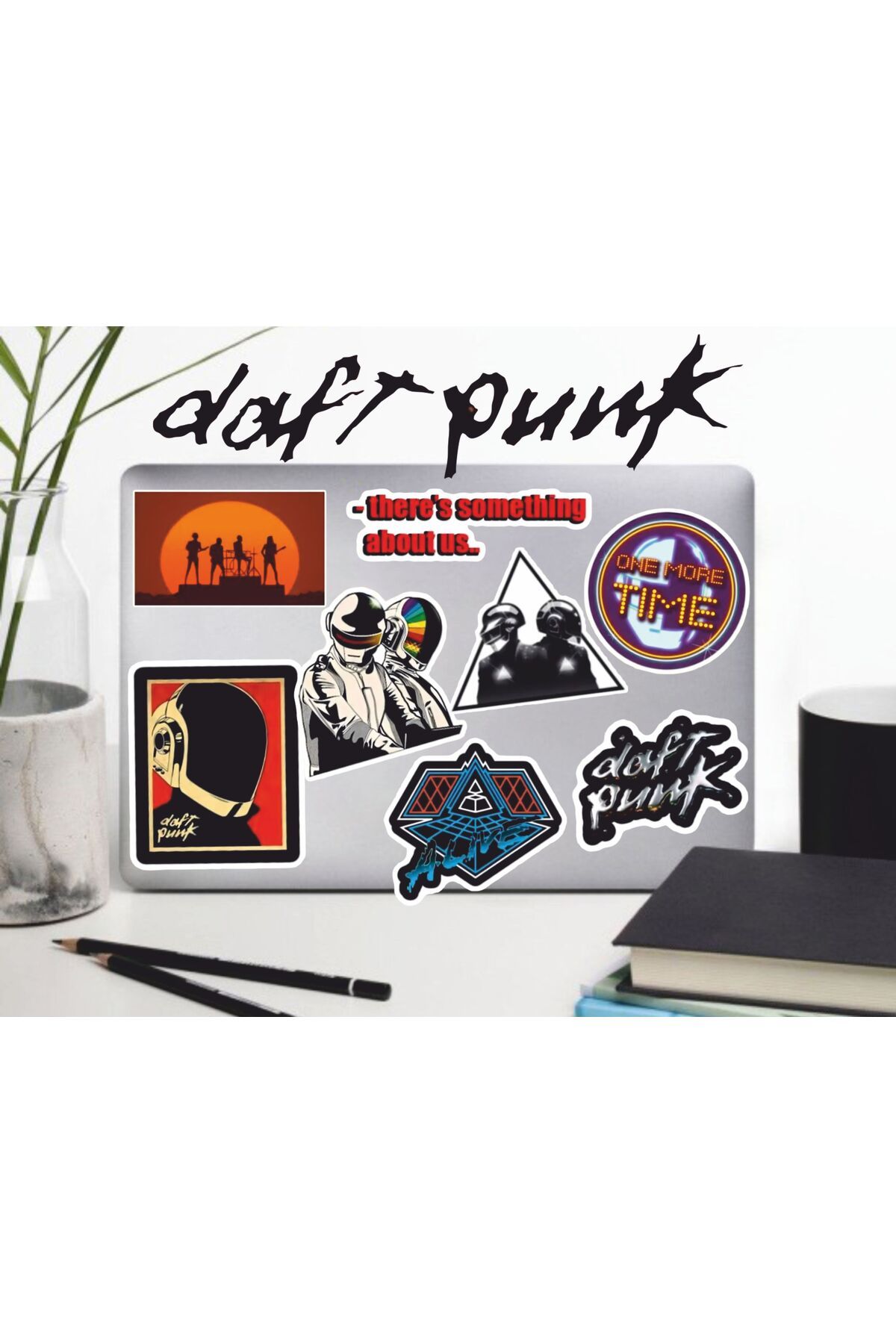 hediyenebak Daft Punk Sticker Seti | Laptop Ajanda PC Tablet Telefon Defter Etiket Bullet Journal