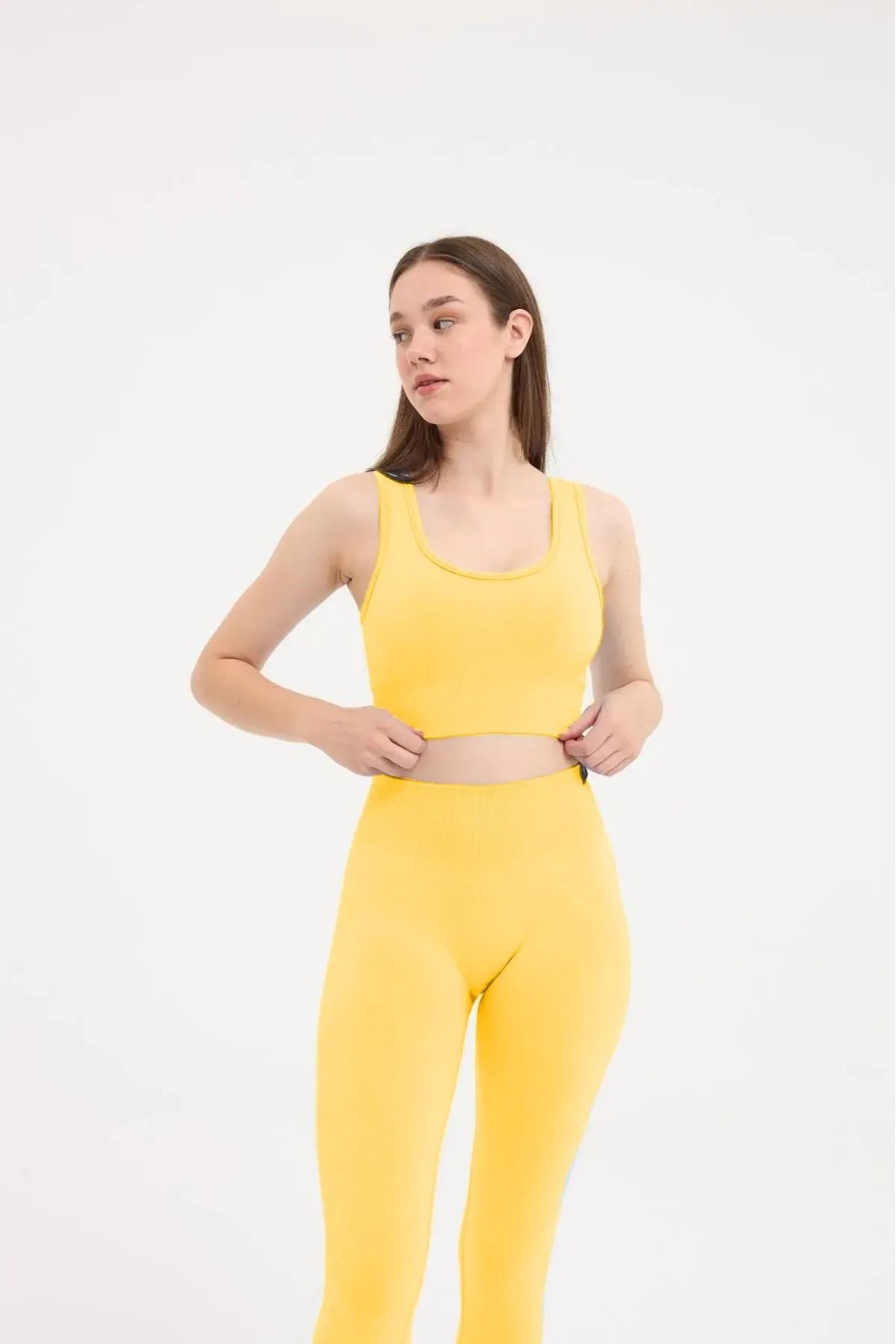 MELOOX Detaylı Fitilli Yoga Fitness Tayt Takım
