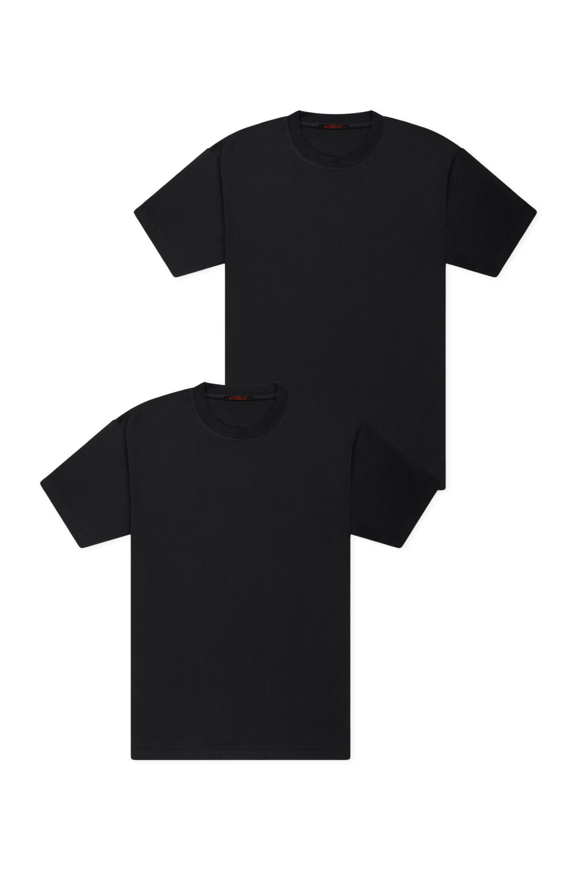 WERRONİ 2'li Slim Basic T-Shirt - Siyah - Siyah