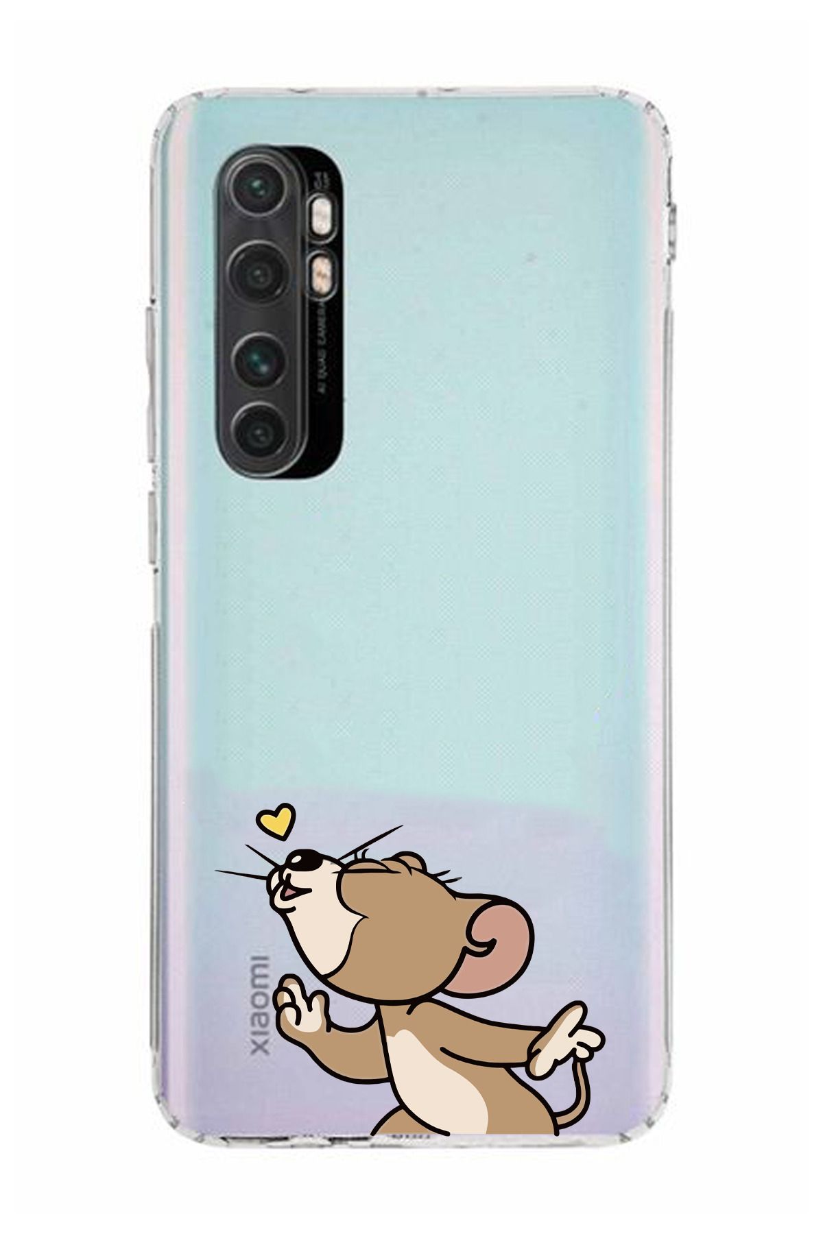 moonset Xiaomi Mi Note 10 Lite Uyumlu Jerry Tasarımlı Baskılı Şeffaf Telefon Kılıfı
