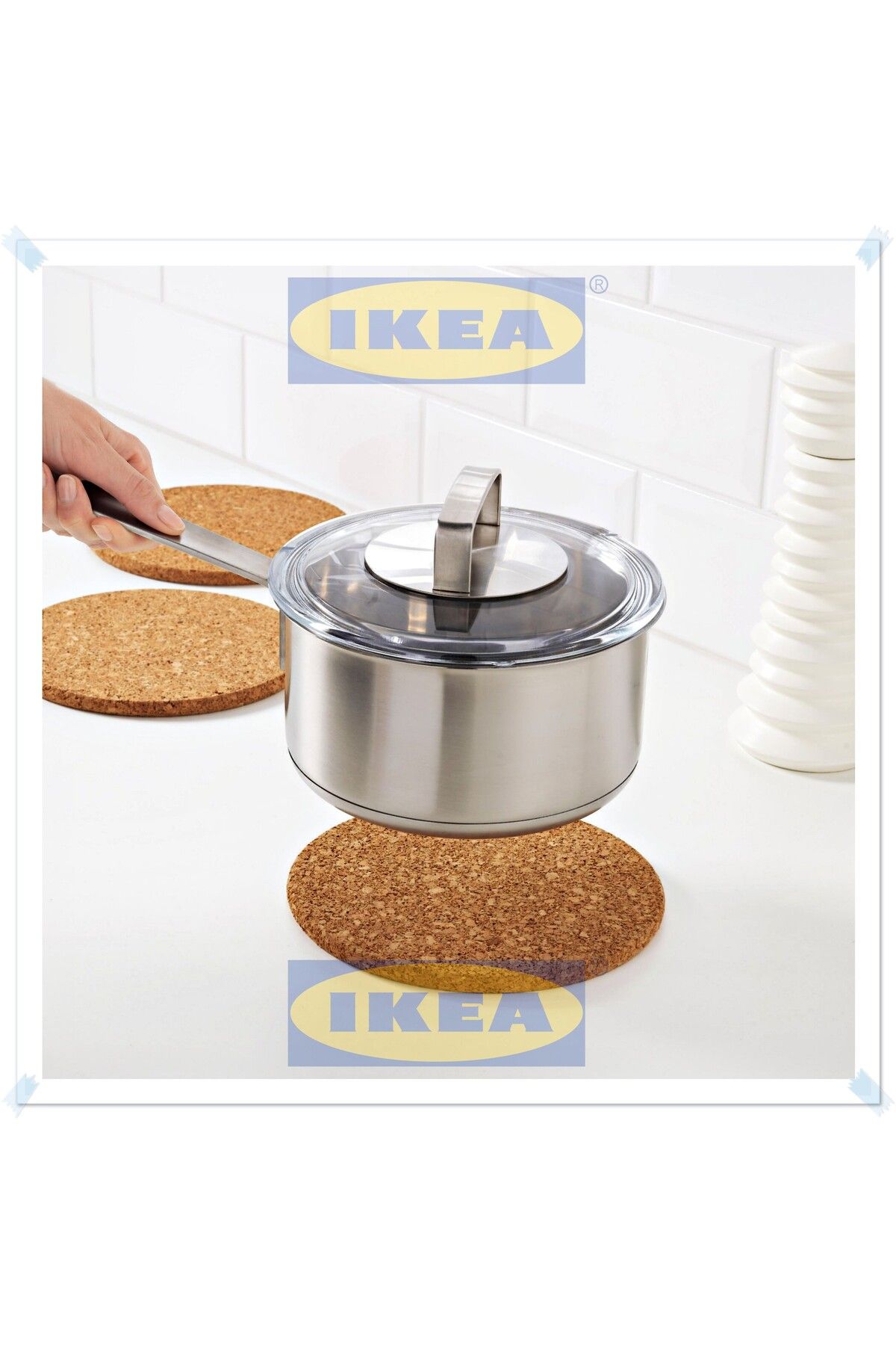 IKEA Heat Mantar Nihale, Tencere Tava Çaydanlık Altlığı, 19 cm, 3'lü Set