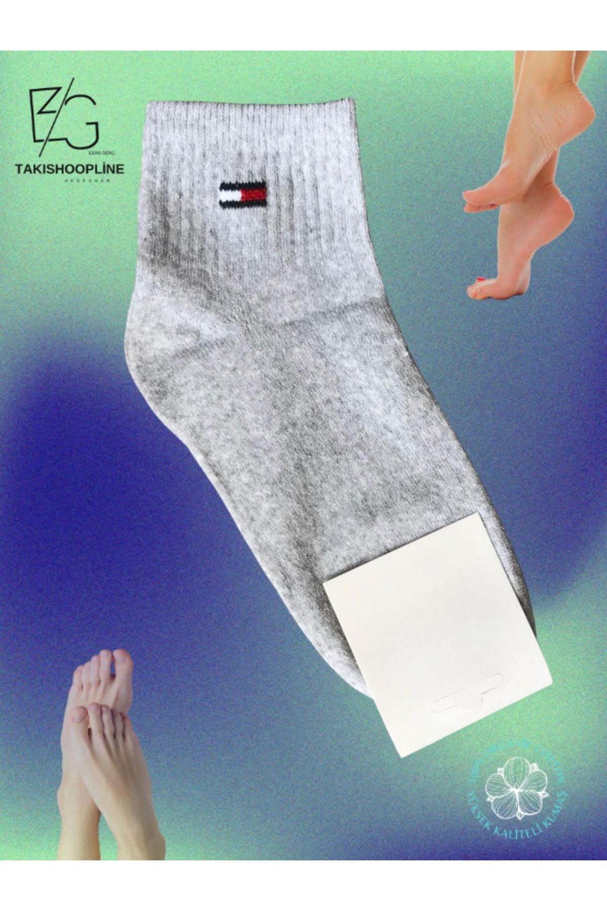 Takıshoopline nisex Babet Çorap %100 Cotton