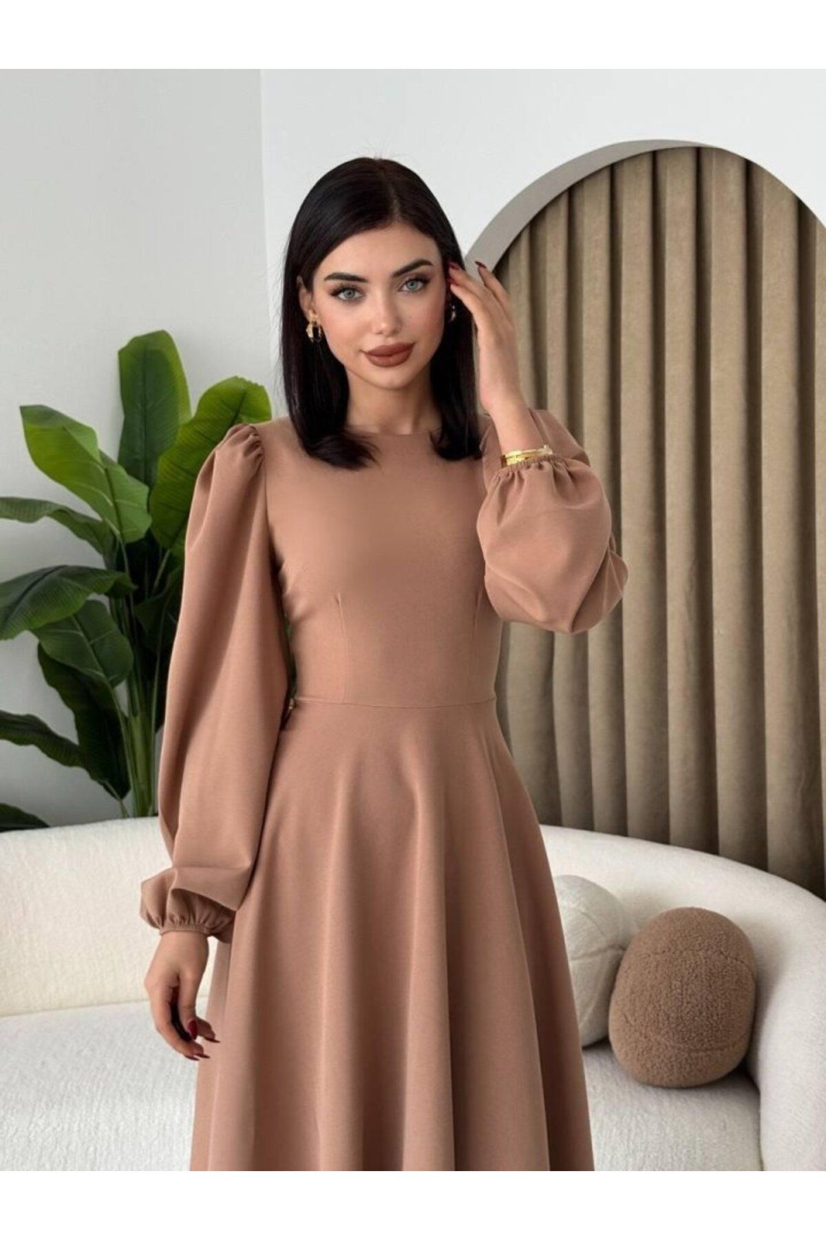 velmorafashion Sali Balon Kol Elbise