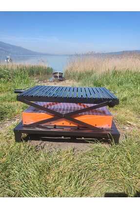 ALKAN KALIP Sac Izgaralı Yükseklik Ayarlı Sabit Ayaklı Mangal