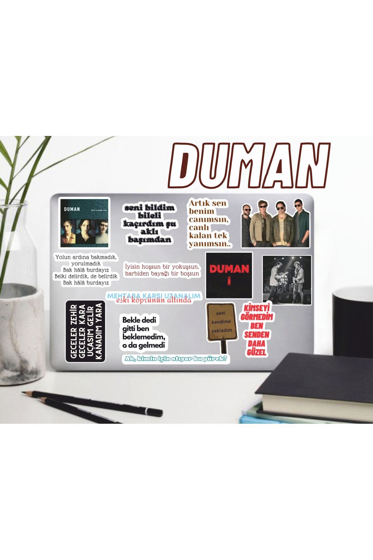 hediyenebak Duman Sticker Seti | Laptop Ajanda PC Tablet Telefon Defter Etiket Bullet Journal
