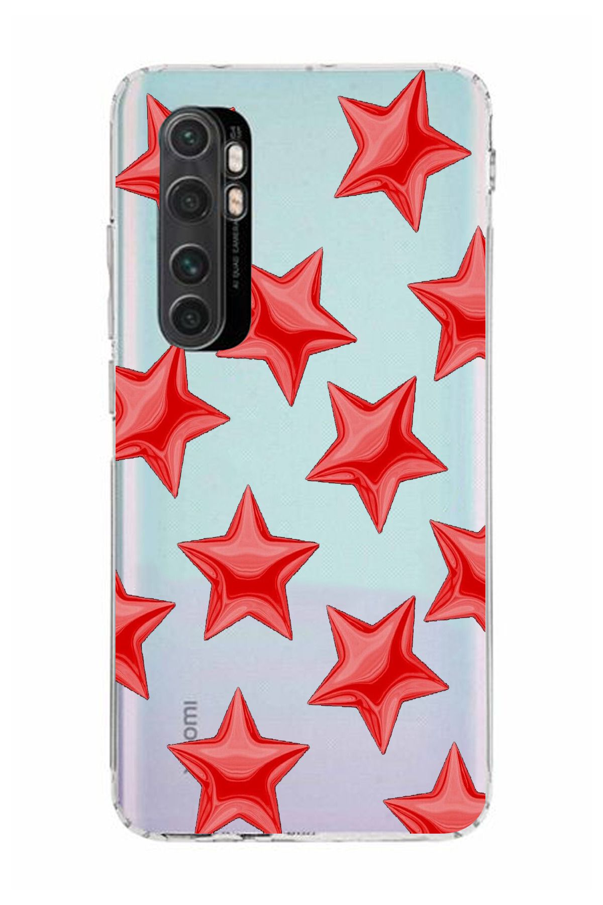 moonset Xiaomi Mi Note 10 Lite Uyumlu Yıldızlar Tasarımlı Baskılı Şeffaf Telefon Kılıfı