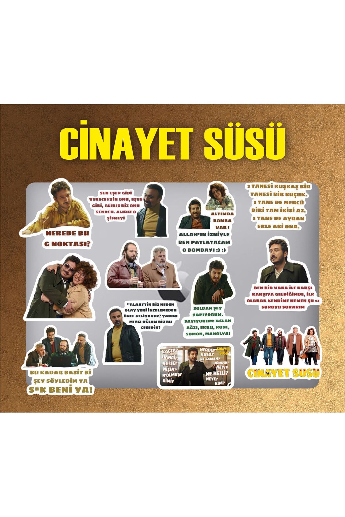 hediyenebak Cinayet Süsü Sticker Seti | Laptop Ajanda PC Tablet Telefon Defter Etiket Bullet Journal