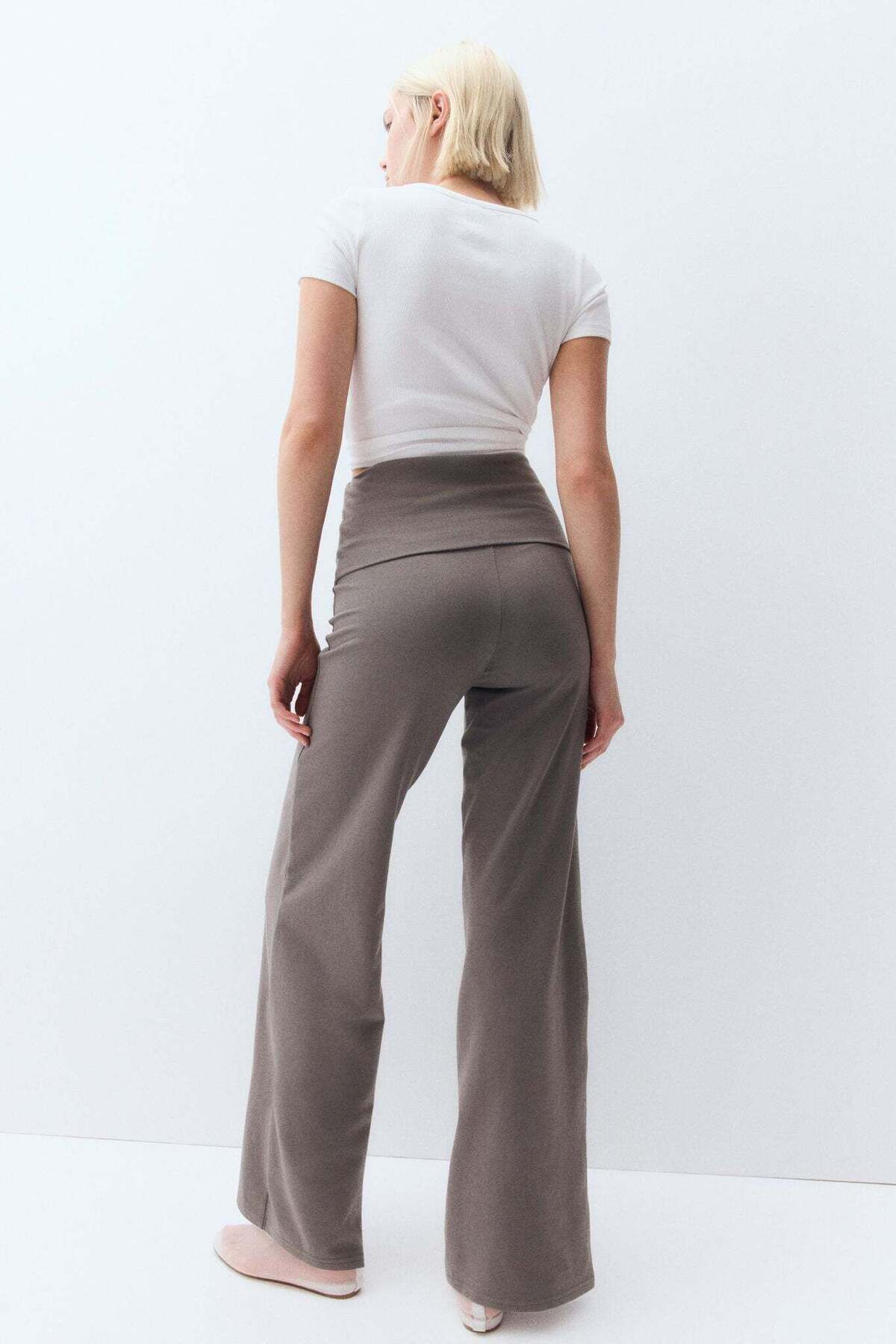 H&M-Foldover-waist Jersey Trousers 4