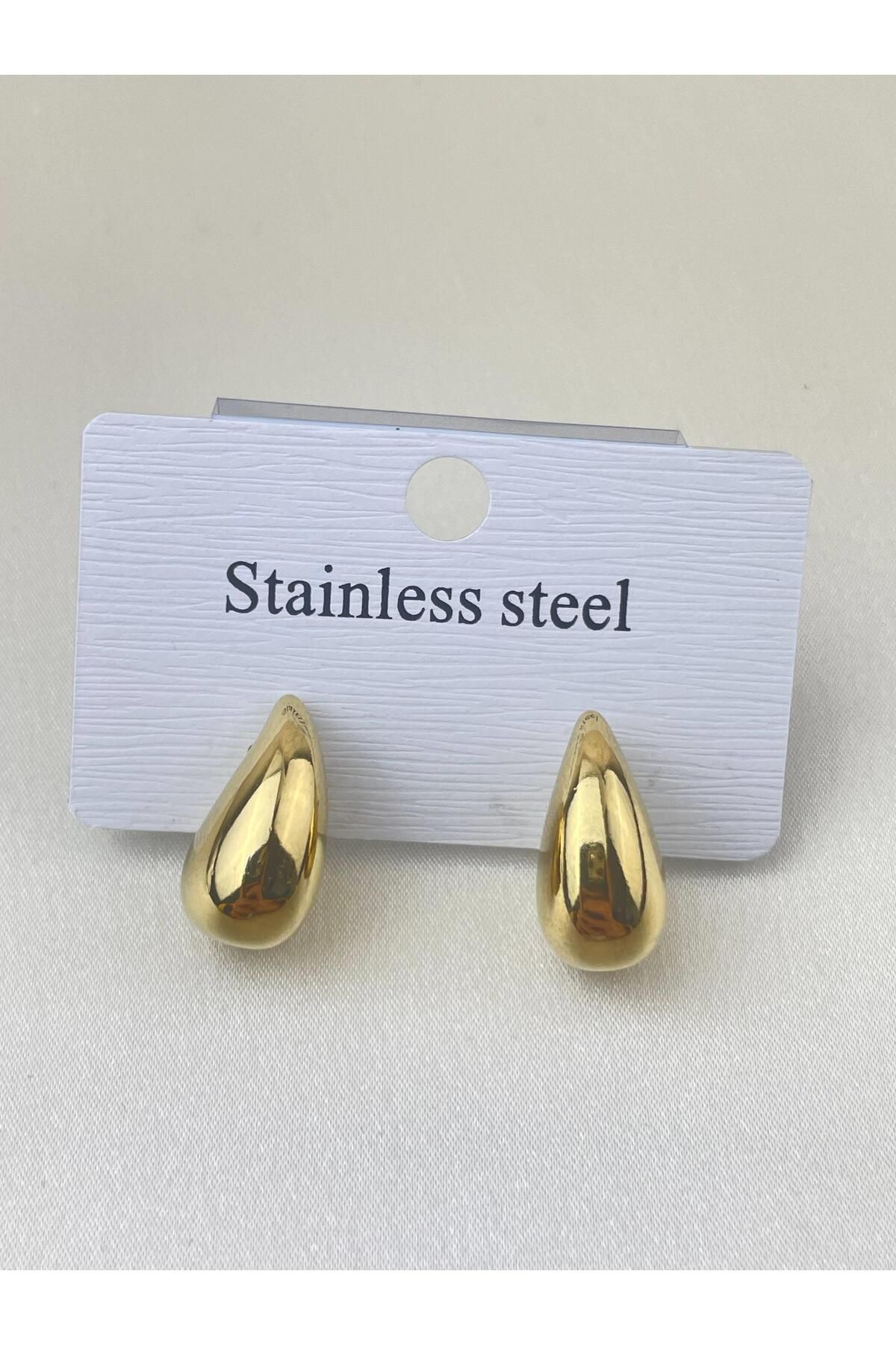 miyle Çelik Mini Damla Küpe Gold // KÜPE-1050