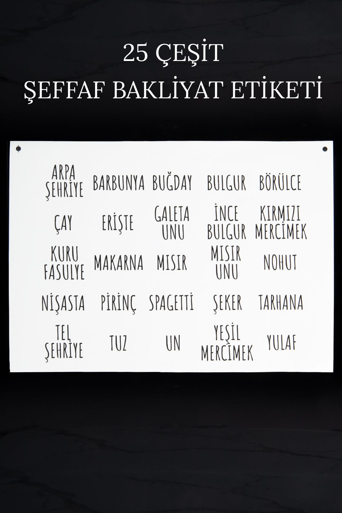 Dolkin Home Bakliyat Seti Etikteti Suya Dayanıklı 25 Parça Erzak Saklama Kabı Seti Etiketi 5 cm x 4.cm