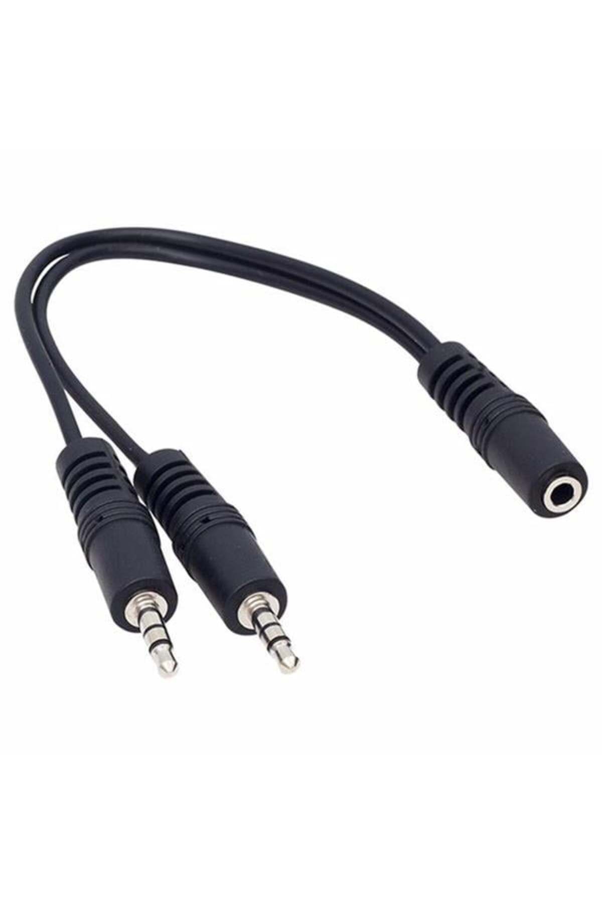 Pİ GLOBAL Powermaster 3.5 Mm Stereo Dişi-2X3.5 Mm Stereo Erkek 20 Cm Y Kablo